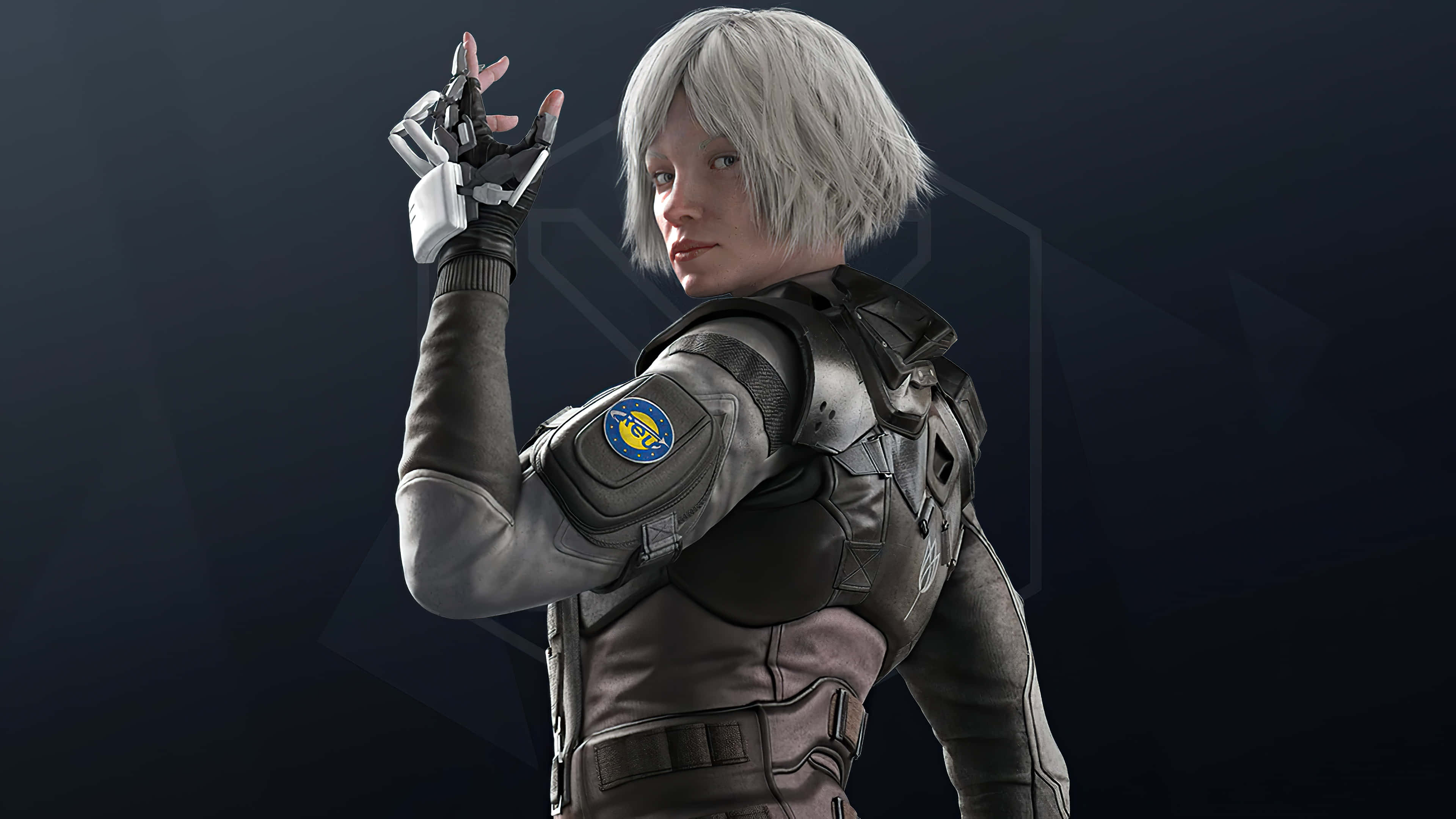 Rainbow Six Siege Operators, cybernetic soldier, silver hair, 4K Desktop Wallpaper