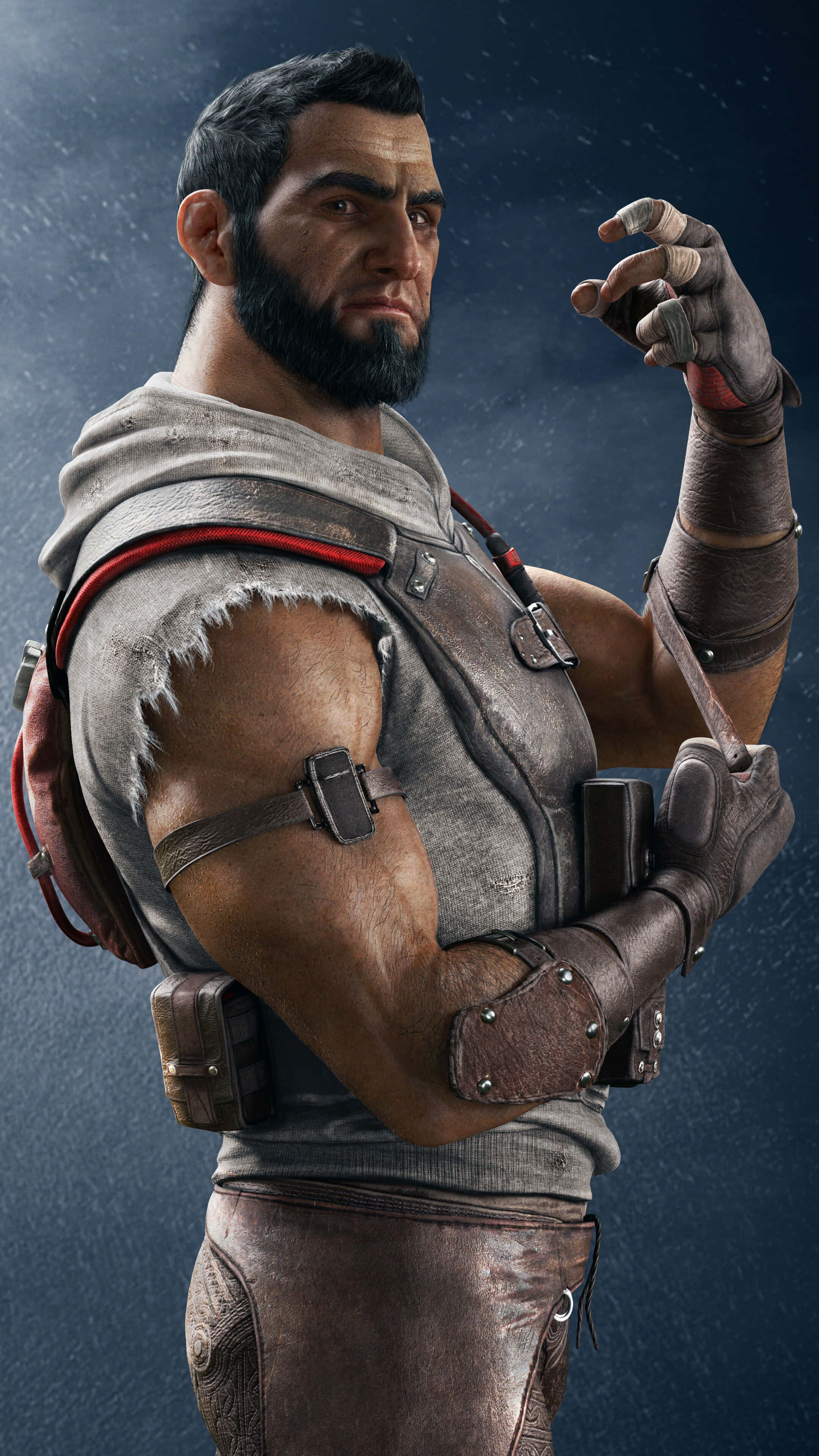 Rainbow Six Siege Operators, muscular bearded man, rugged leather armor, 4K Phone Wallpaper