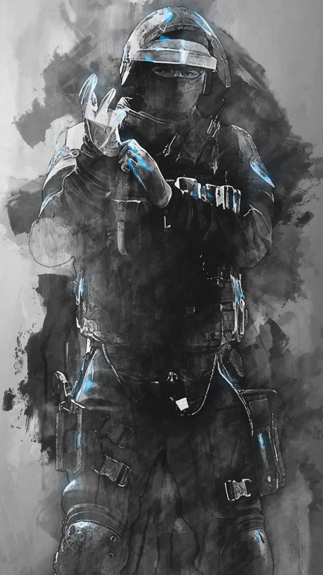 Rainbow Six Siege Operators, tactical gear, blue highlights, Full HD Phone Wallpaper