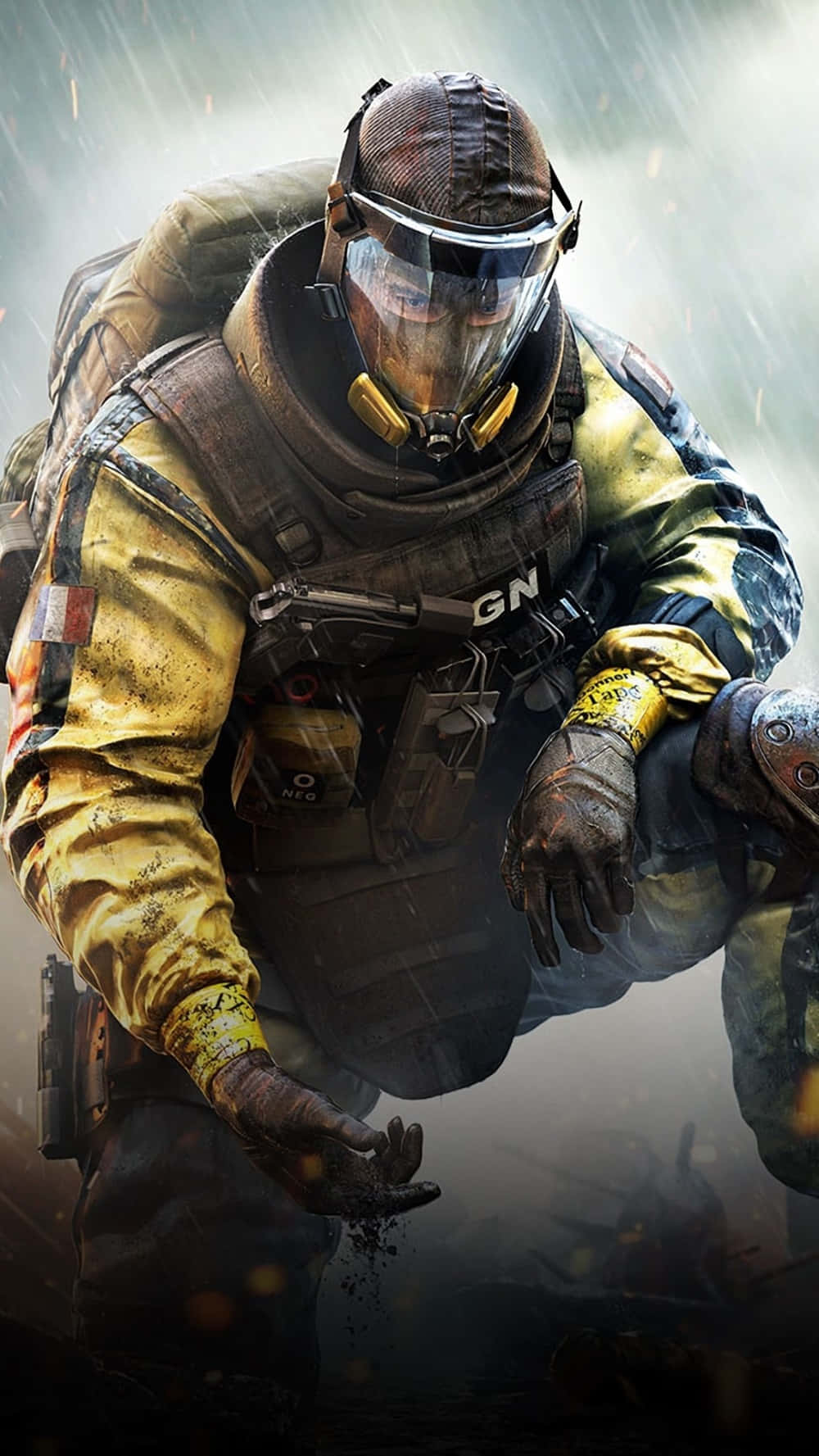 Rainbow Six Siege Operators, tactical gear, heavy rain, HD Phone Wallpaper
