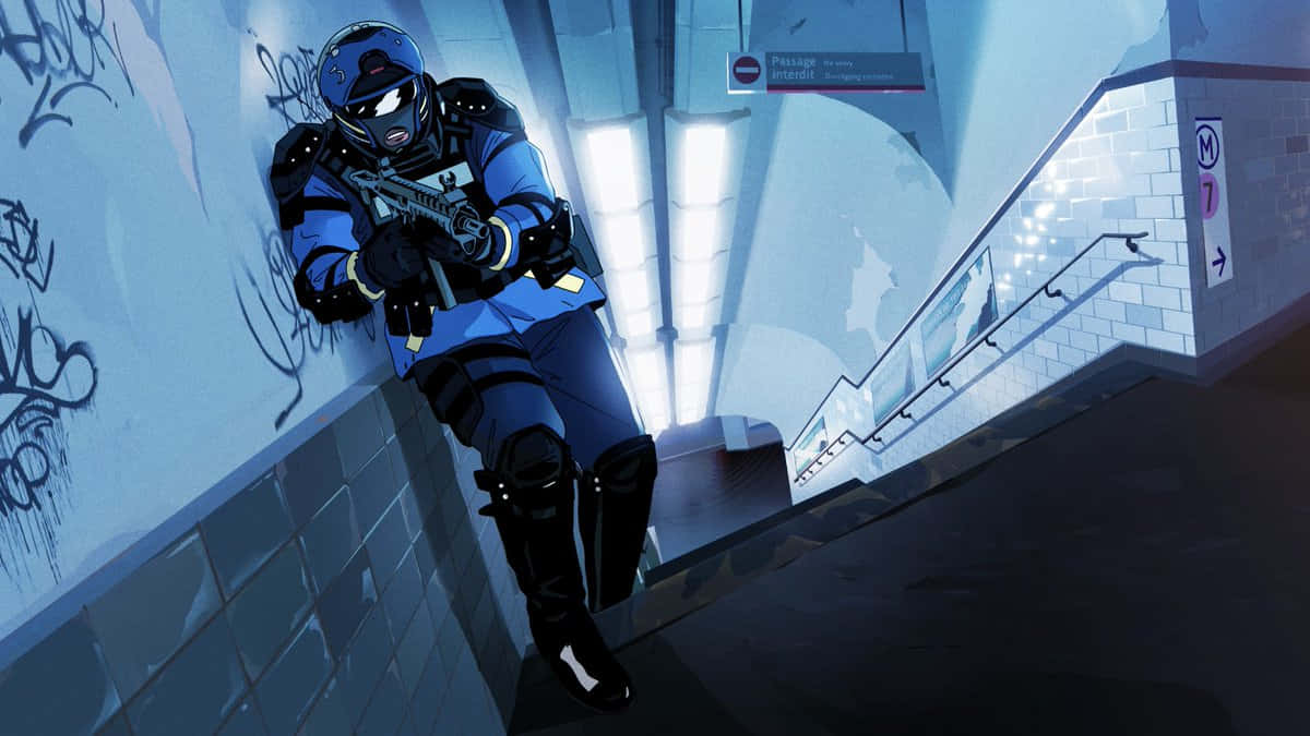 Rook, Rainbow Six Siege, blue tactical gear, SD Desktop Wallpaper
