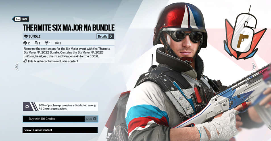 Rainbow Six Siege, Thermite, red white and blue gear, SD Desktop Wallpaper