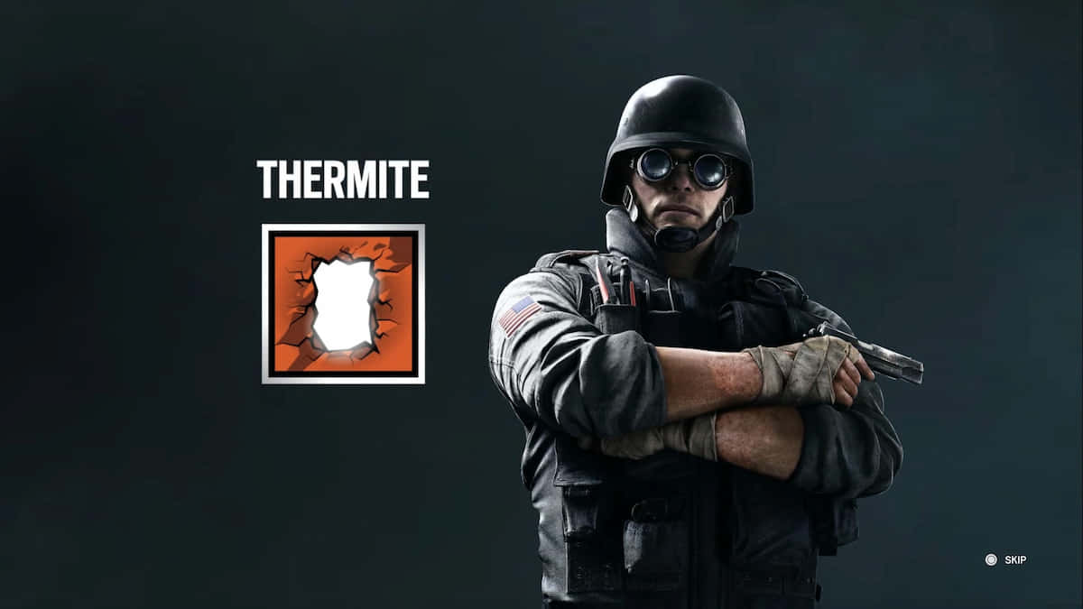 Rainbow Six Siege, Thermite, THERMITE logo, SD Desktop Wallpaper