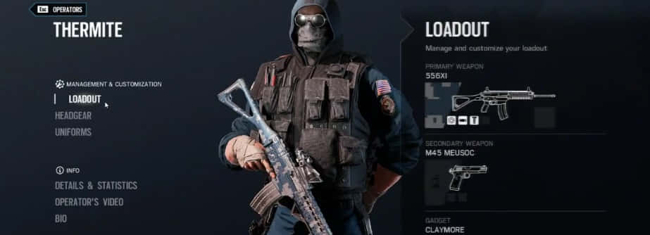 Rainbow Six Siege, Thermite, tactical gear, SD Desktop Wallpaper