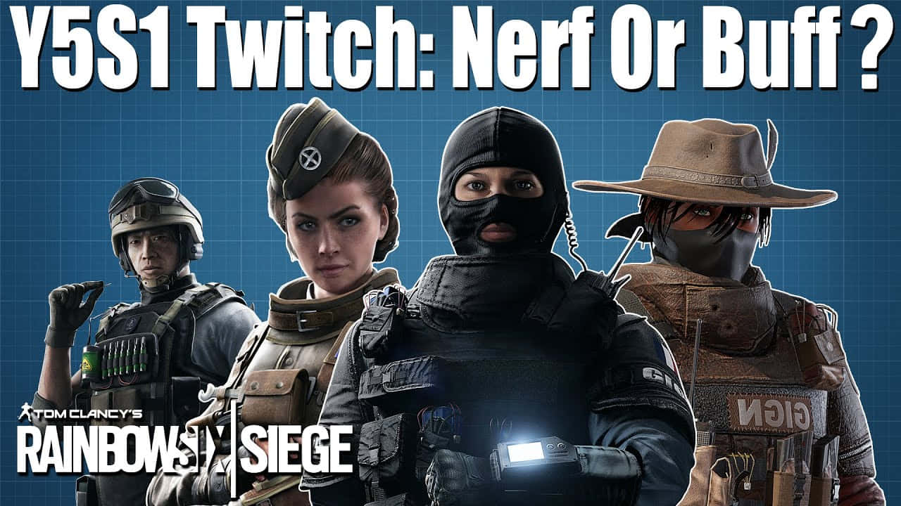 Rainbow Six Siege, Twitch, blue grid background, HD Desktop Wallpaper