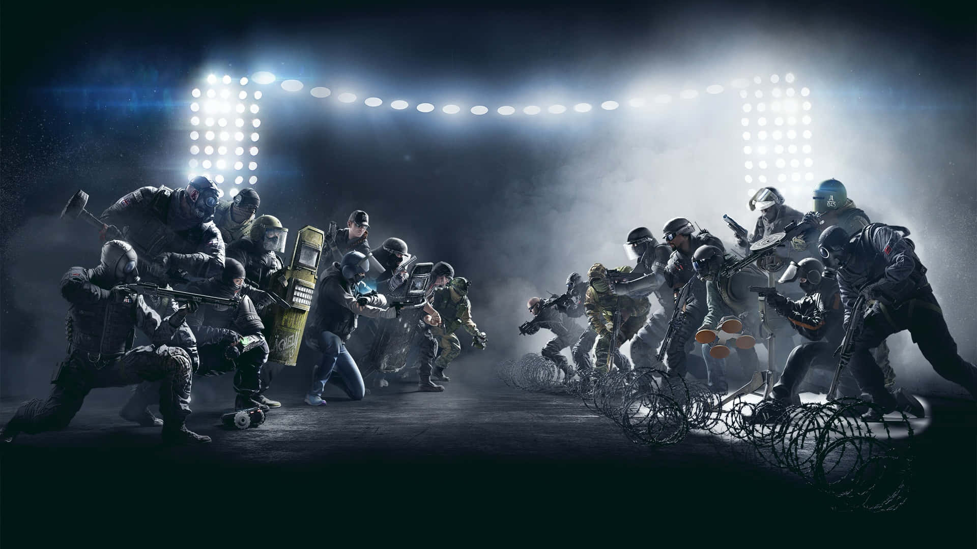 Rainbow Six Siege, operators, stadium lights, Full HD Desktop Wallpaper