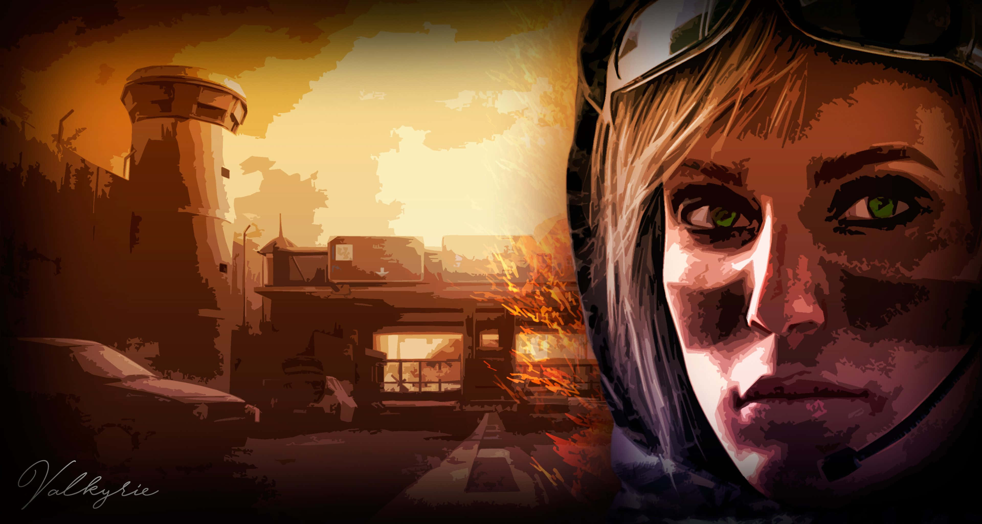 Rainbow Six Siege, Valkyrie, green eyes, 4K Desktop Wallpaper