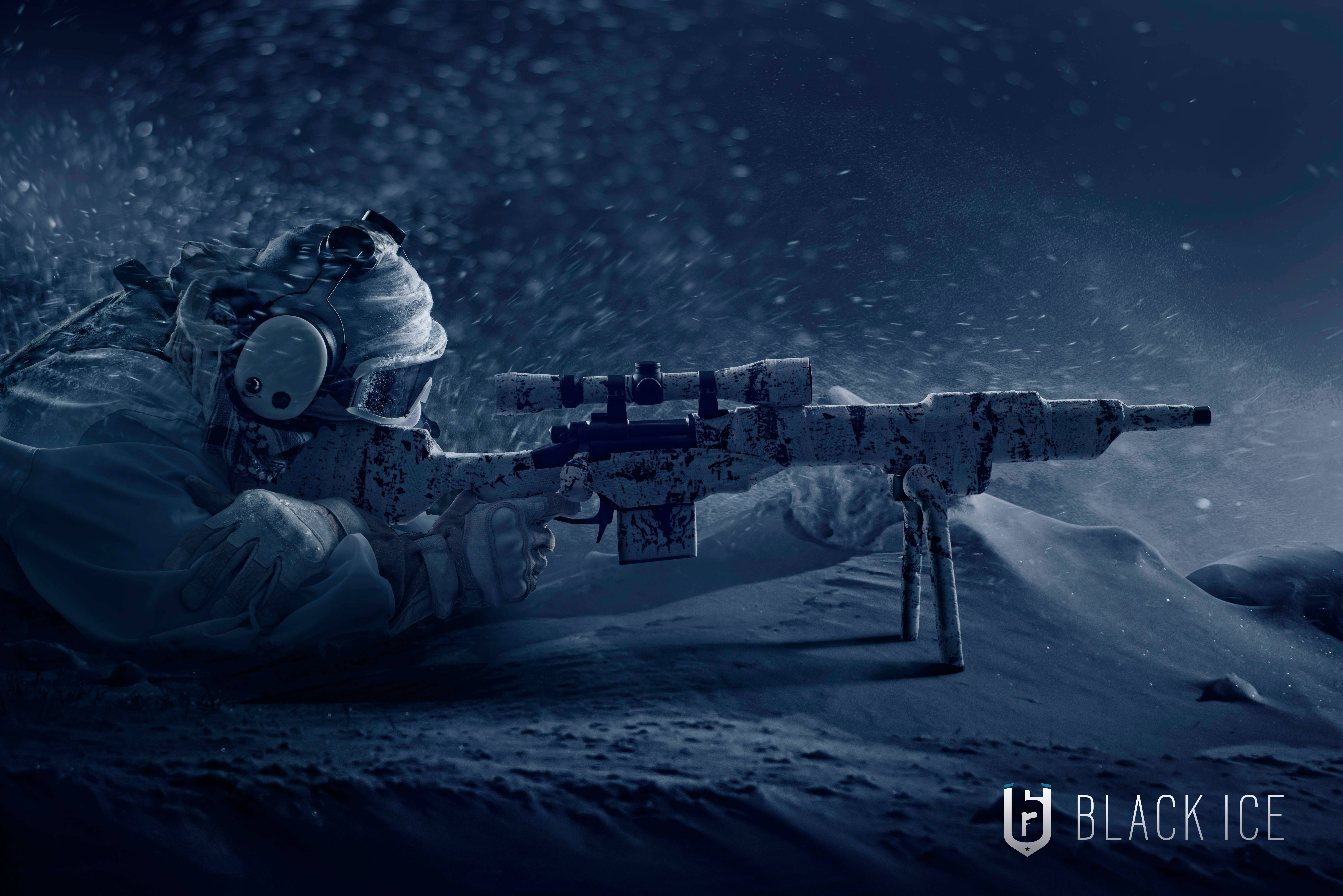Rainbow Six, sniper rifle, snow, 5K Desktop Wallpaper