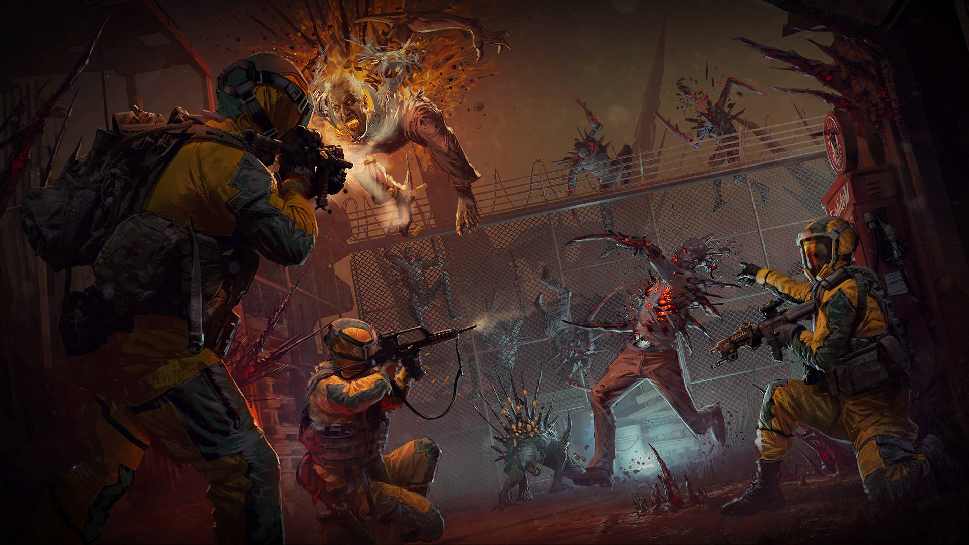 Rainbow Six Siege, yellow gear, grotesque zombie-like creatures, Full HD Desktop Wallpaper