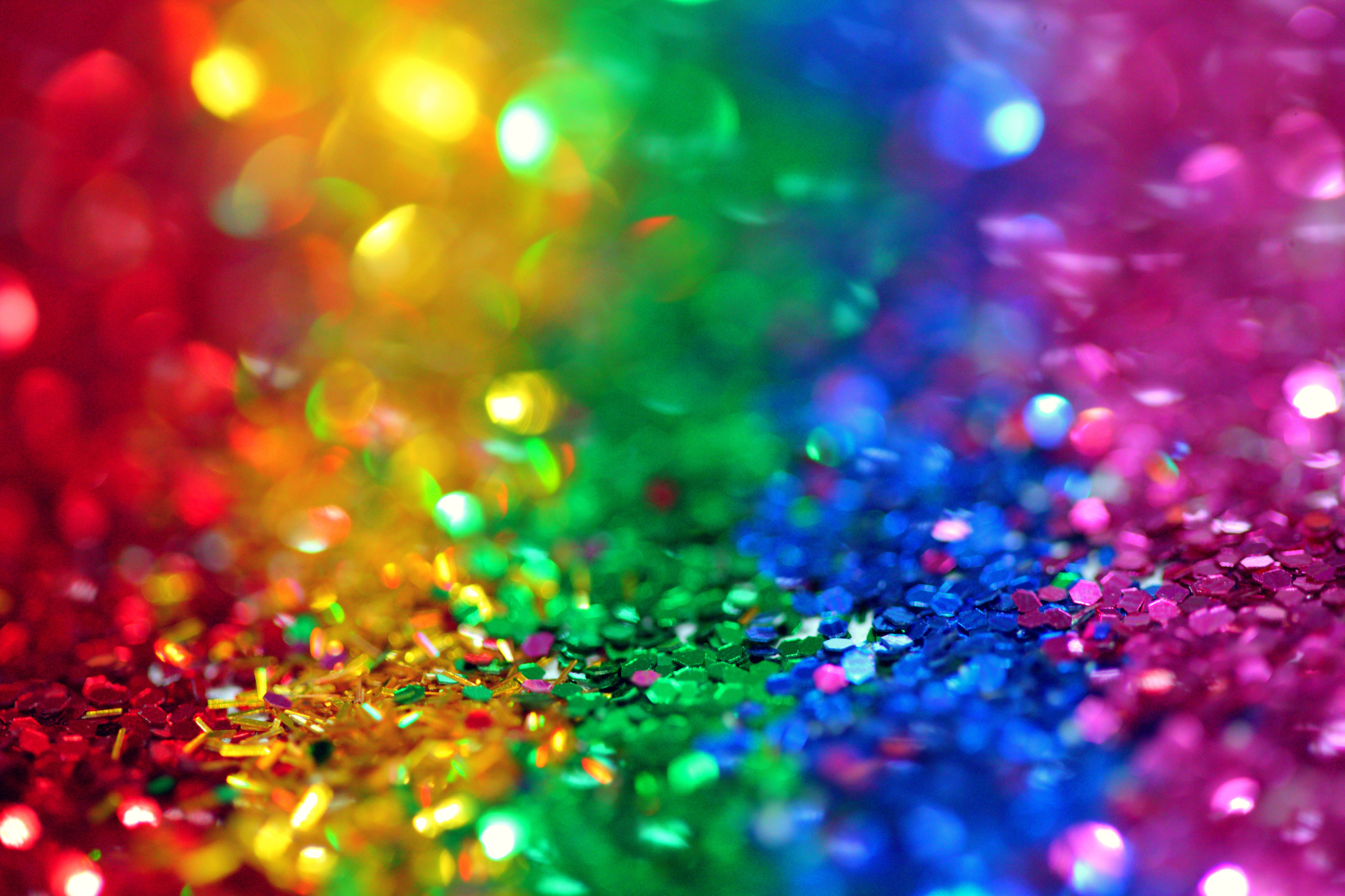 Big 3D Desktop Sequins, rainbow gradient, glitter particles, 5K Desktop Wallpaper