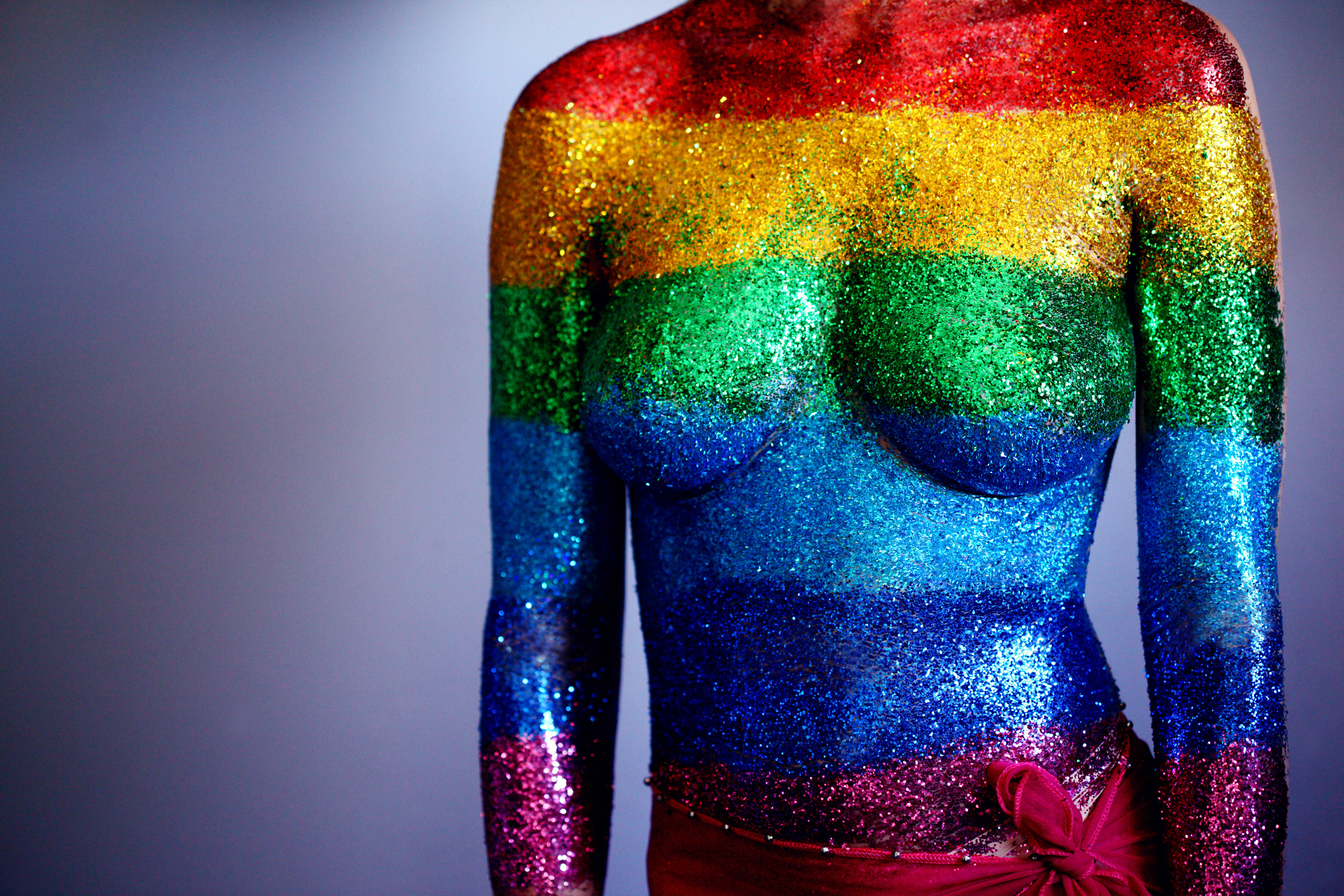 rainbow stripes, red to violet, glittering, 5K Desktop Wallpaper