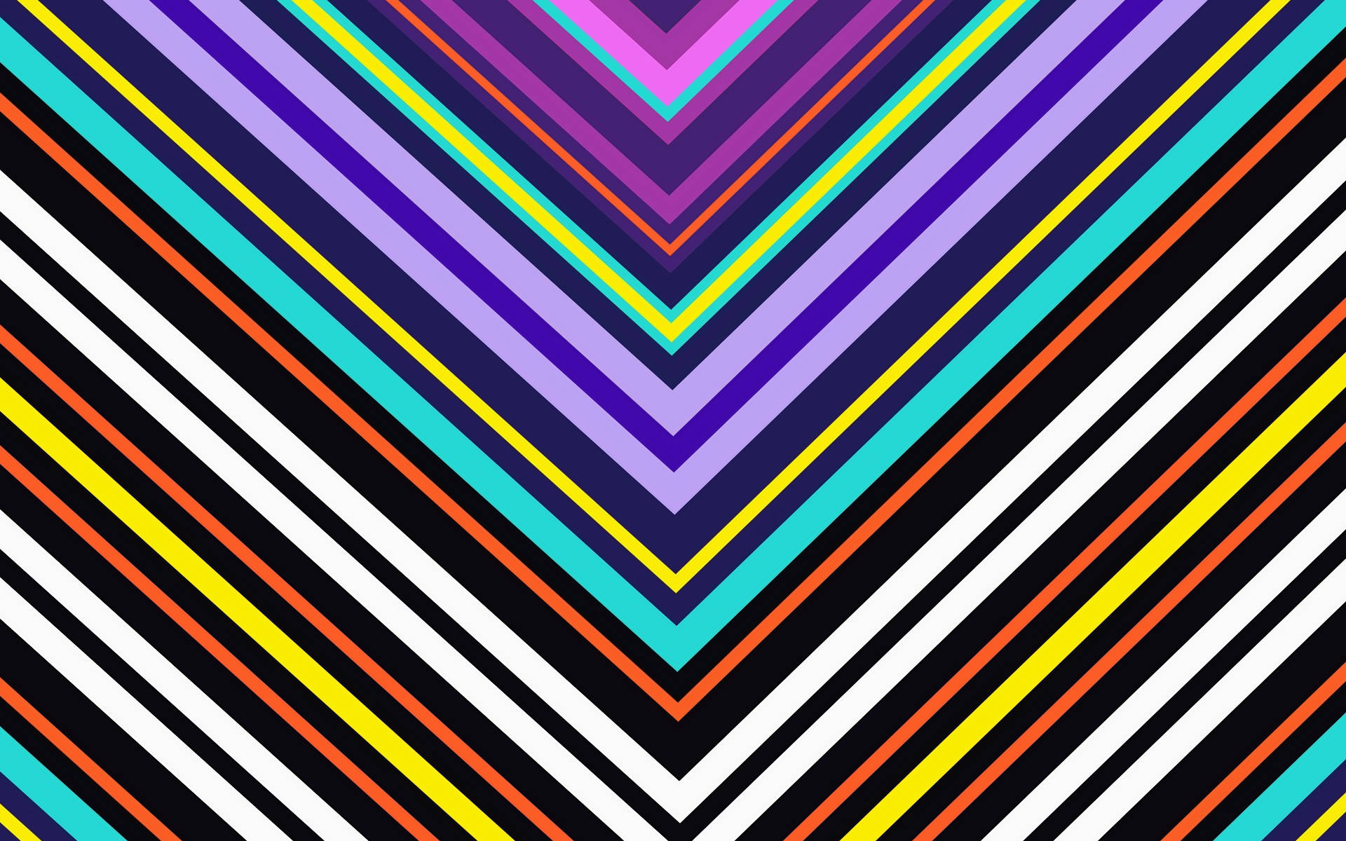 Rainbow Stripes, V-Shape, chevron stripes, Full HD Desktop Wallpaper