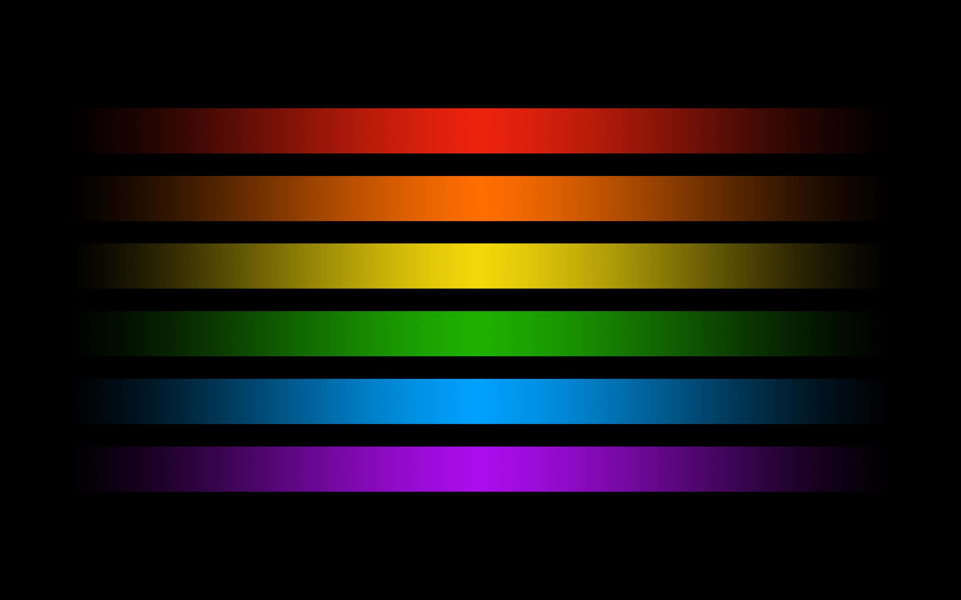 Rainbow Stripes, black background, vibrant rainbow stripes, 2K Desktop Wallpaper