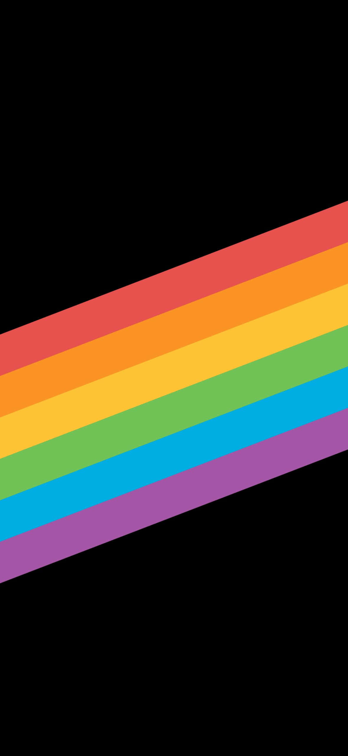 rainbow stripes, black background, diagonal, Full HD Phone Wallpaper