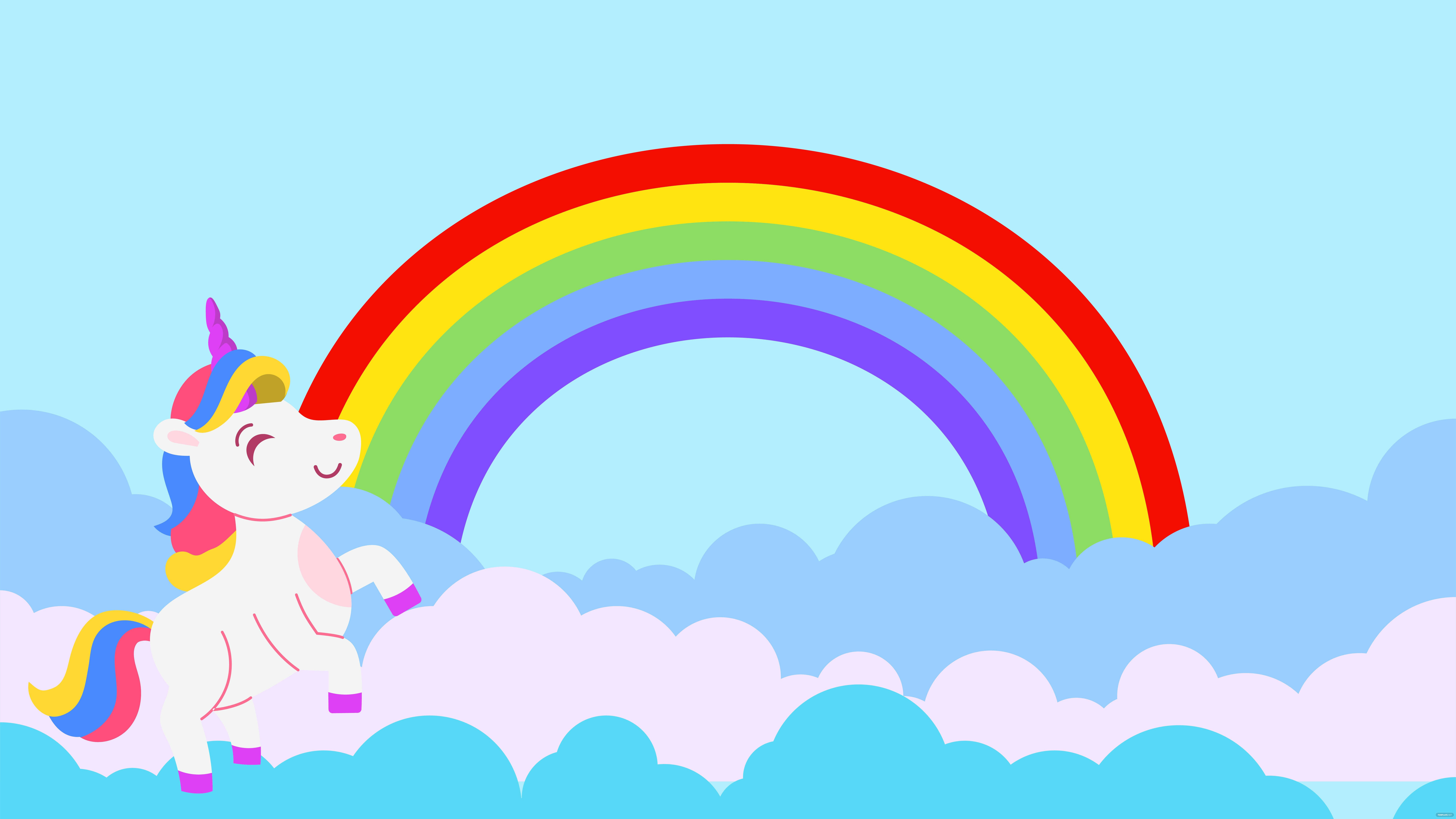 unicorn, rainbow mane, rainbow tail, 8K Desktop Wallpaper