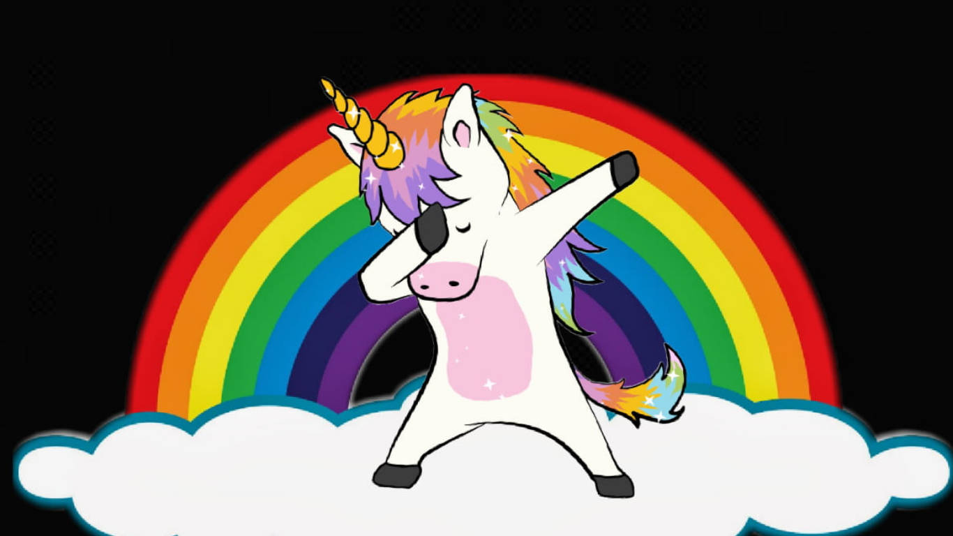Rainbow Unicorn, rainbow mane, rainbow horn, HD Desktop Wallpaper