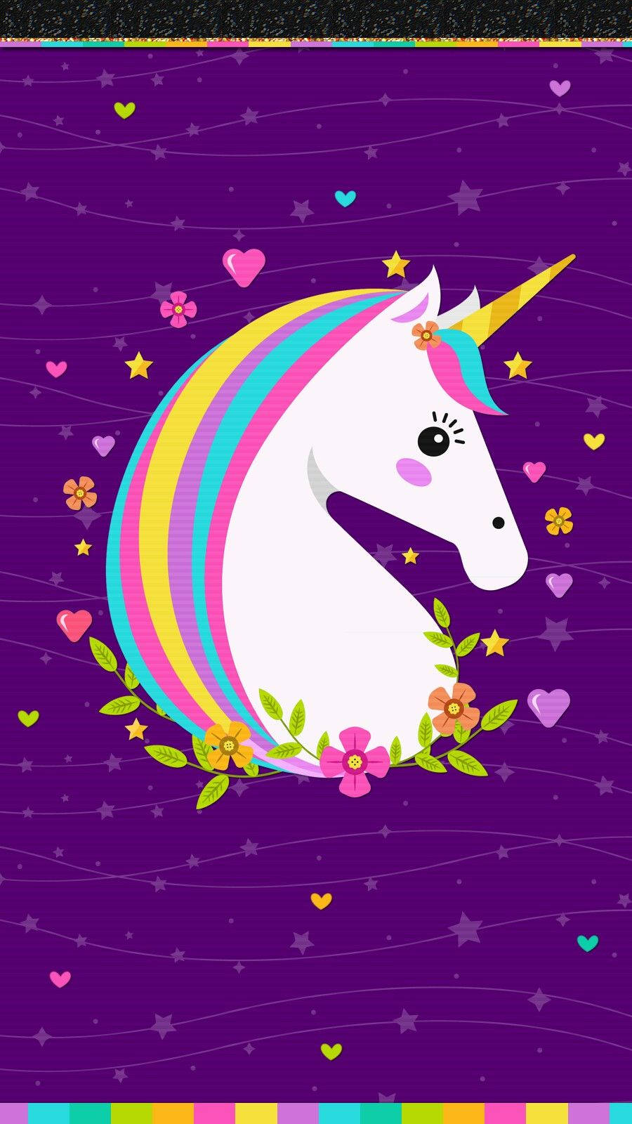 Rainbow Unicorn, rainbow mane, floral wreath, HD Phone Wallpaper