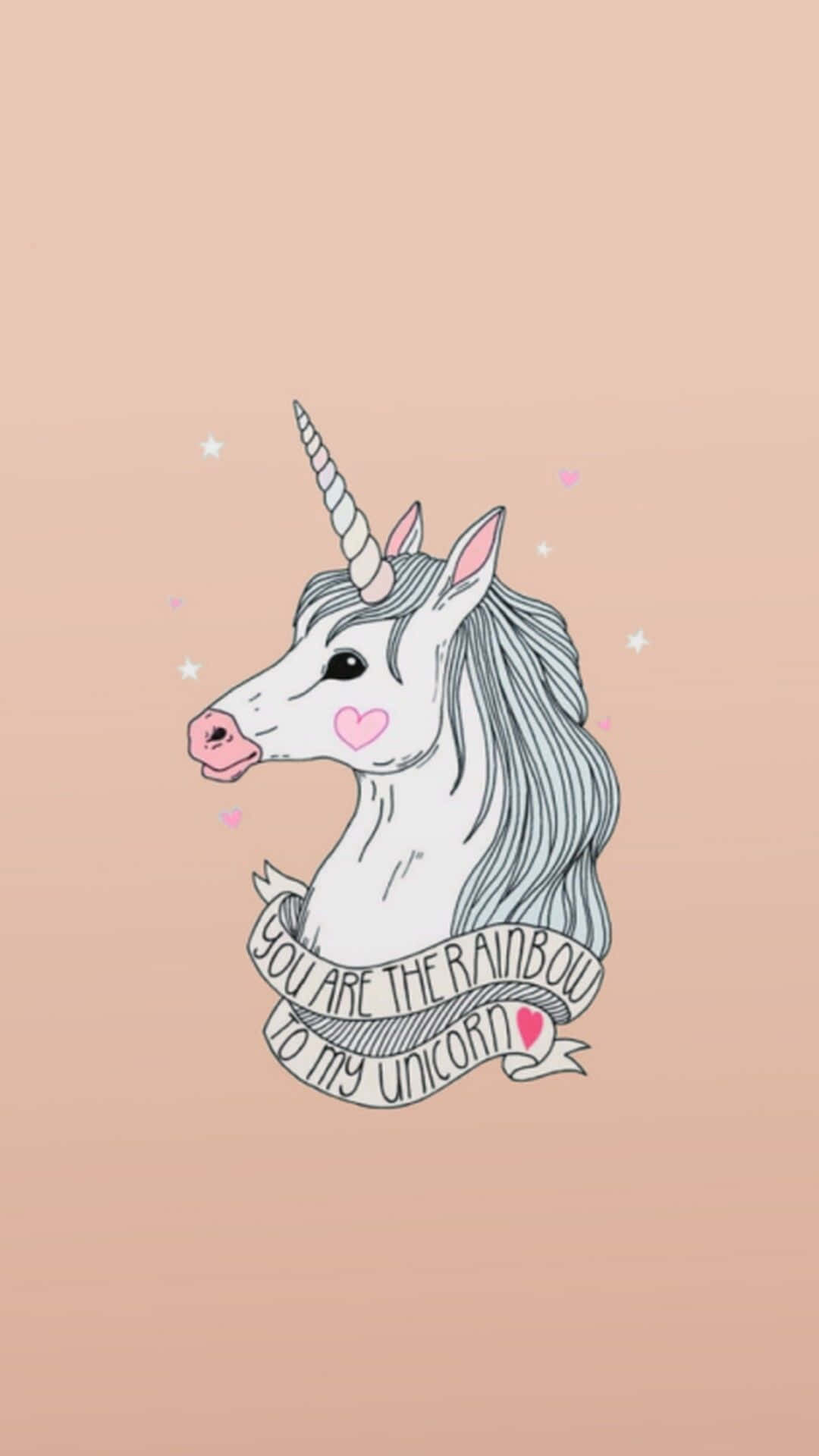 Rainbow Unicorn, unicorn head, pink heart, Full HD Phone Wallpaper