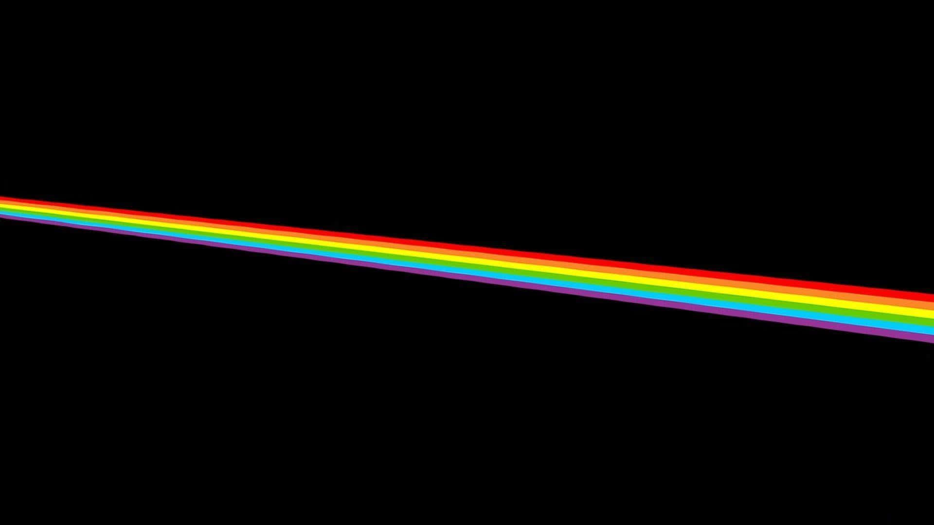 Dark Side Of The Moon, rainbow spectrum, black void, Full HD Desktop Wallpaper