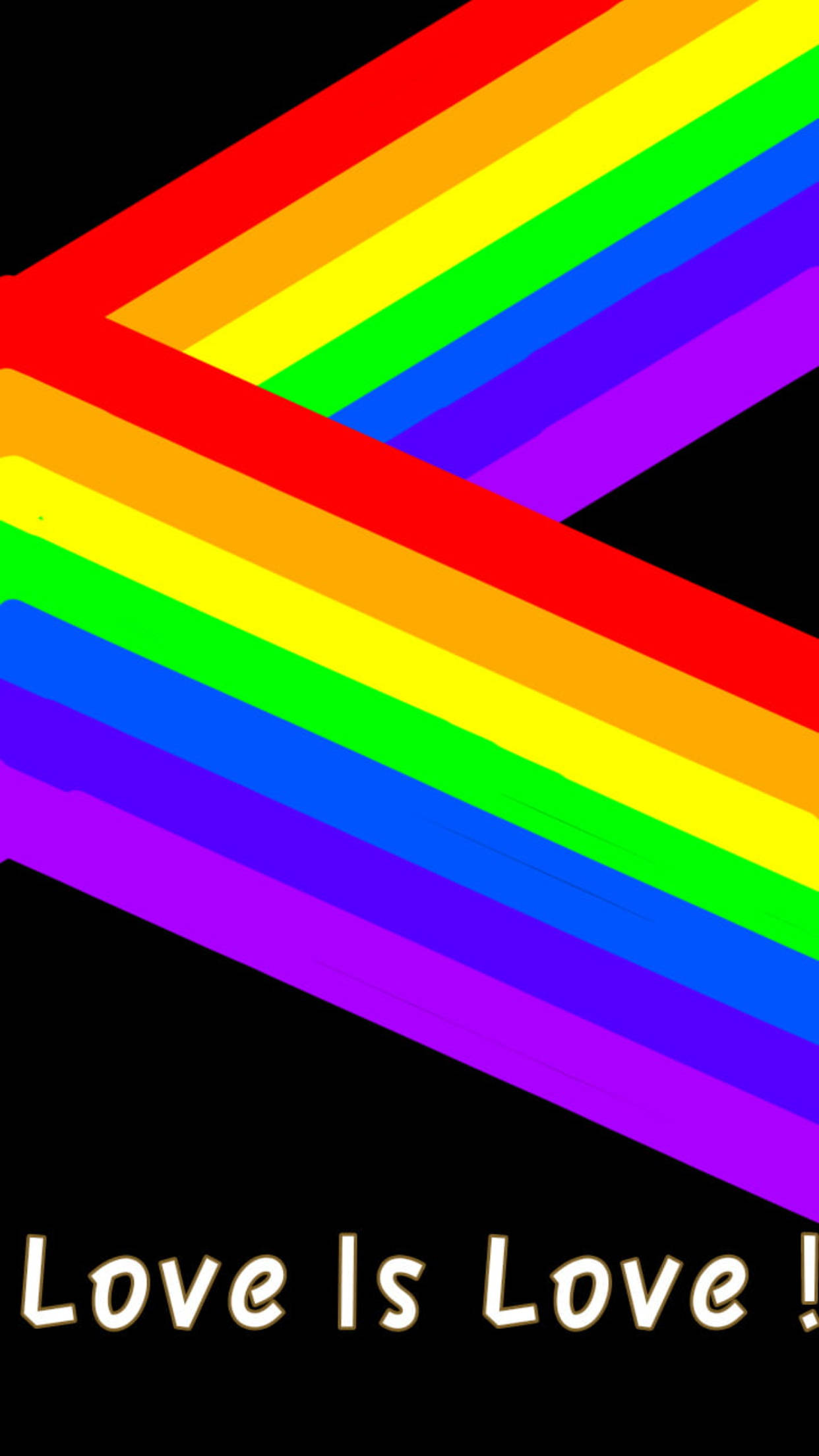 Zigzag Rainbow, LGBT, black background, Full HD Phone Wallpaper