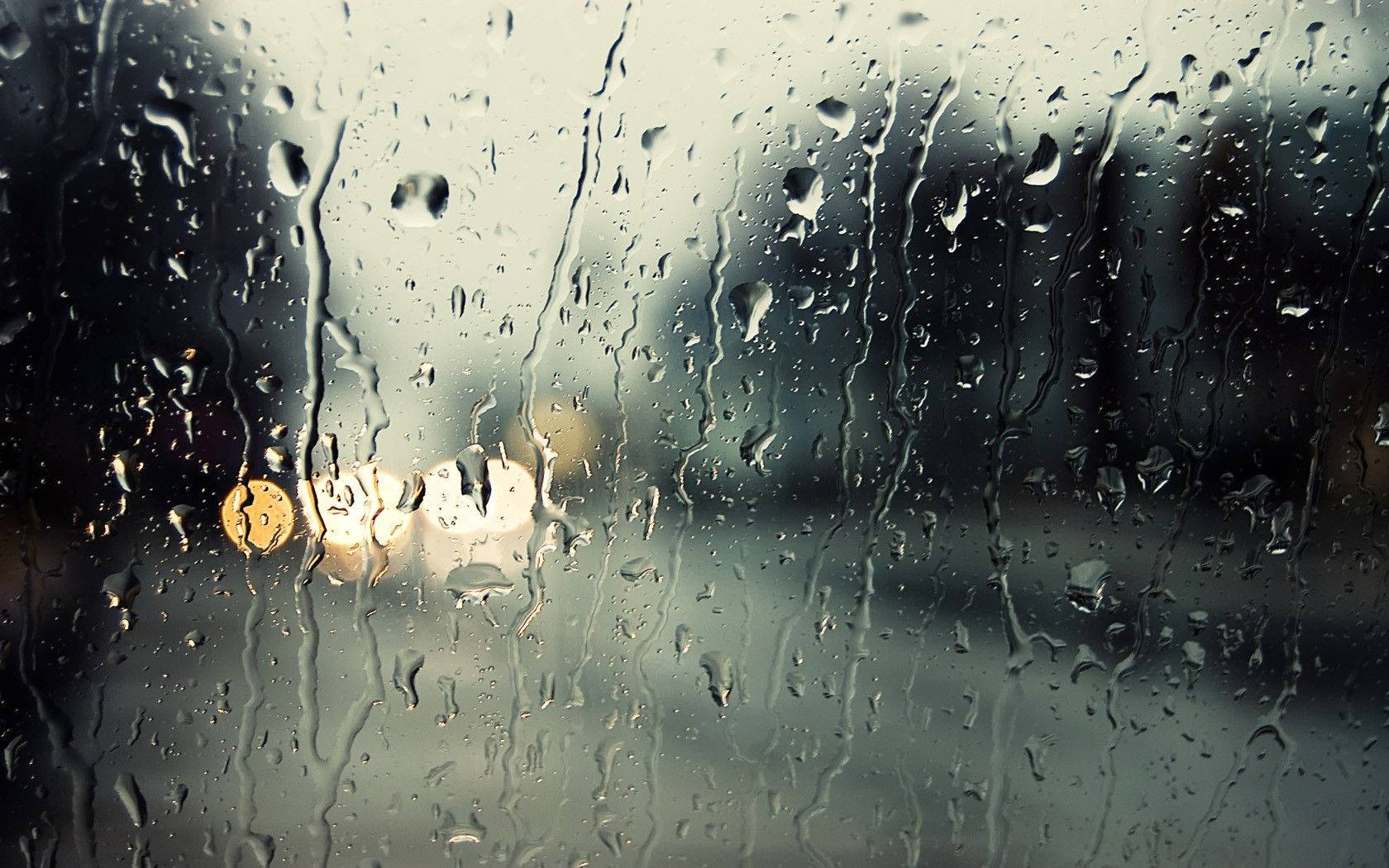 Raindrops, car window, warm streetlights, HD Desktop Wallpaper