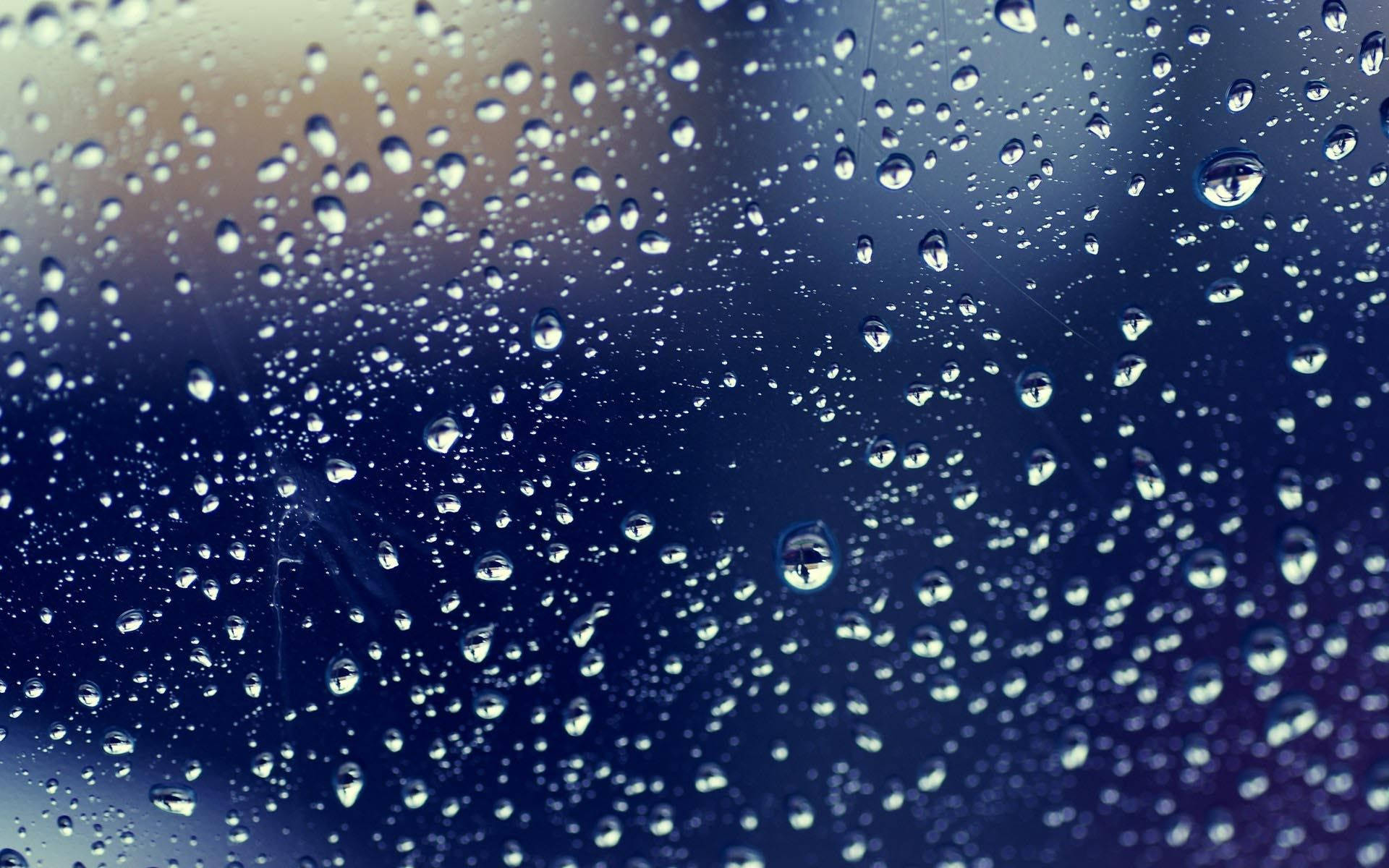 dark blue glass surface, raindrops, window, Full HD Desktop Wallpaper