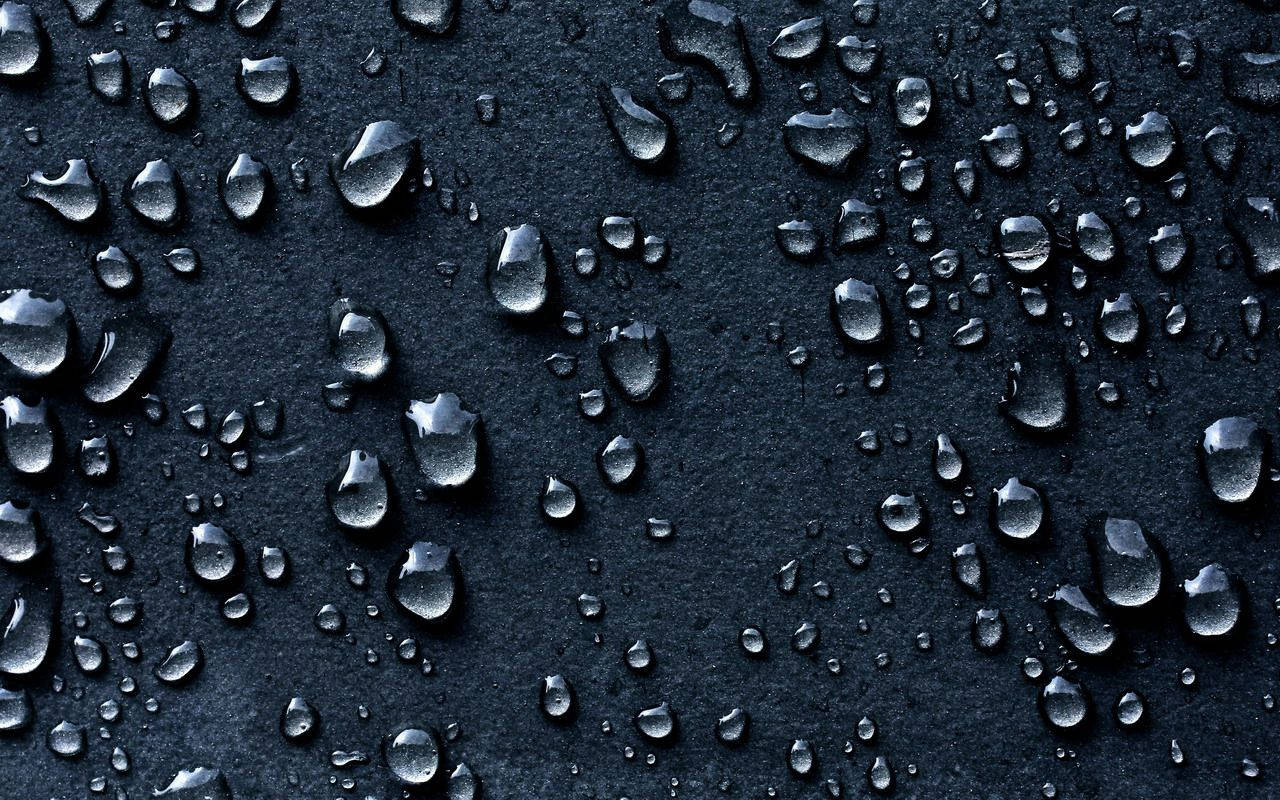 small raindrops, black surface, matte black, HD Desktop Wallpaper