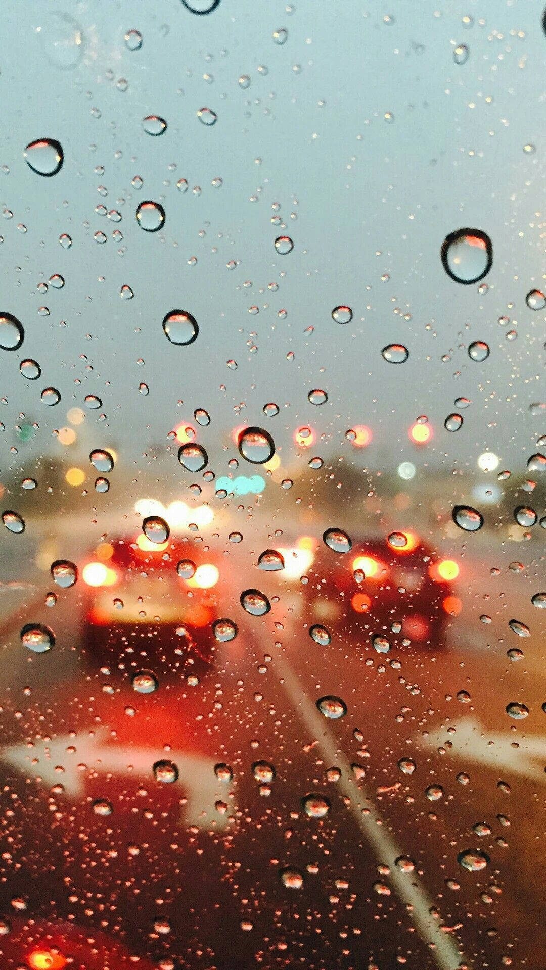 Raindrops, car window, city lights, Full HD Phone Wallpaper