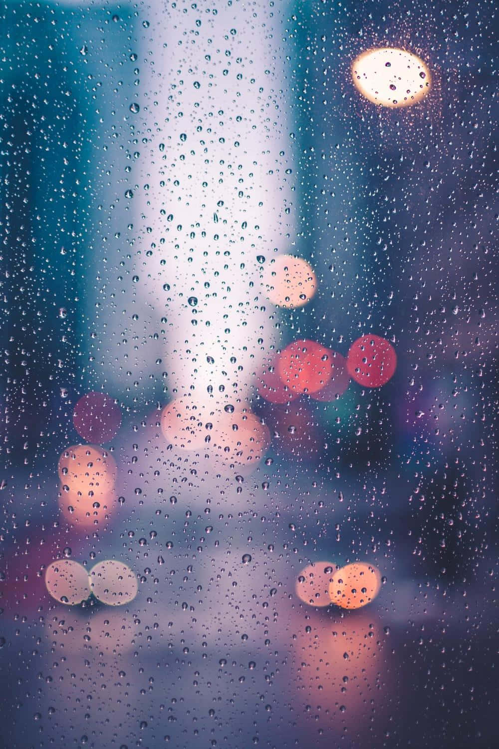 city window, raindrops, city lights, HD Phone Wallpaper