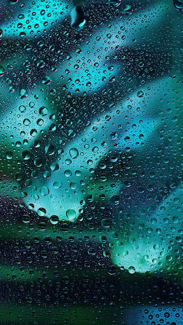raindrops, glass, dark teal, HD Phone Wallpaper