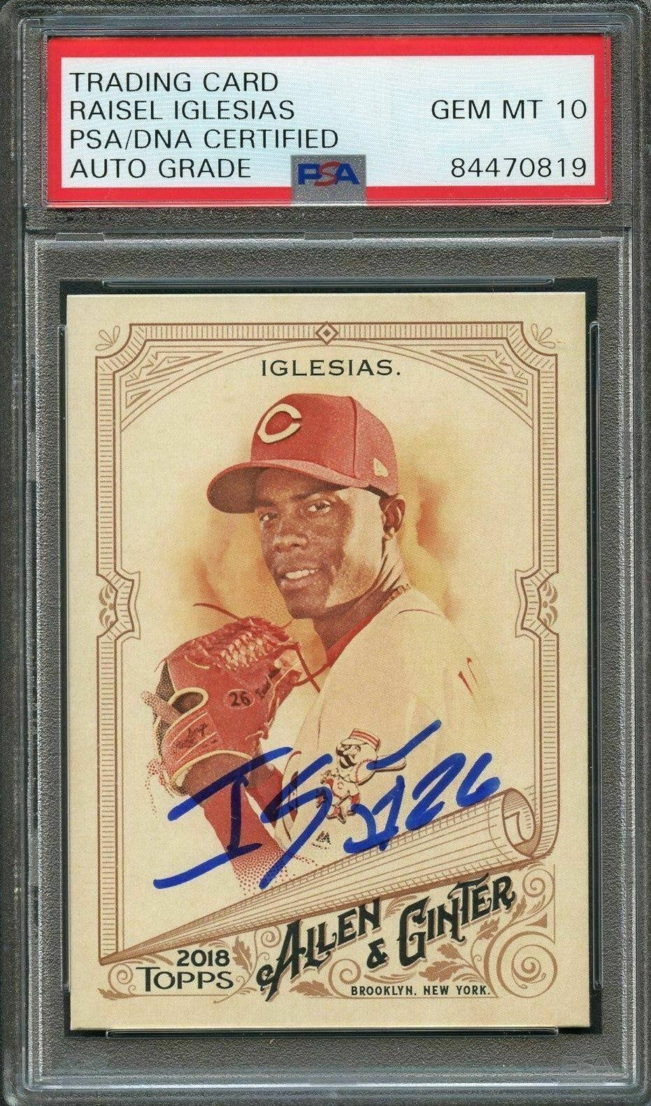 Raisel Iglesias, 2018 Topps Allen & Ginter, PSA graded 10, HD Phone Wallpaper