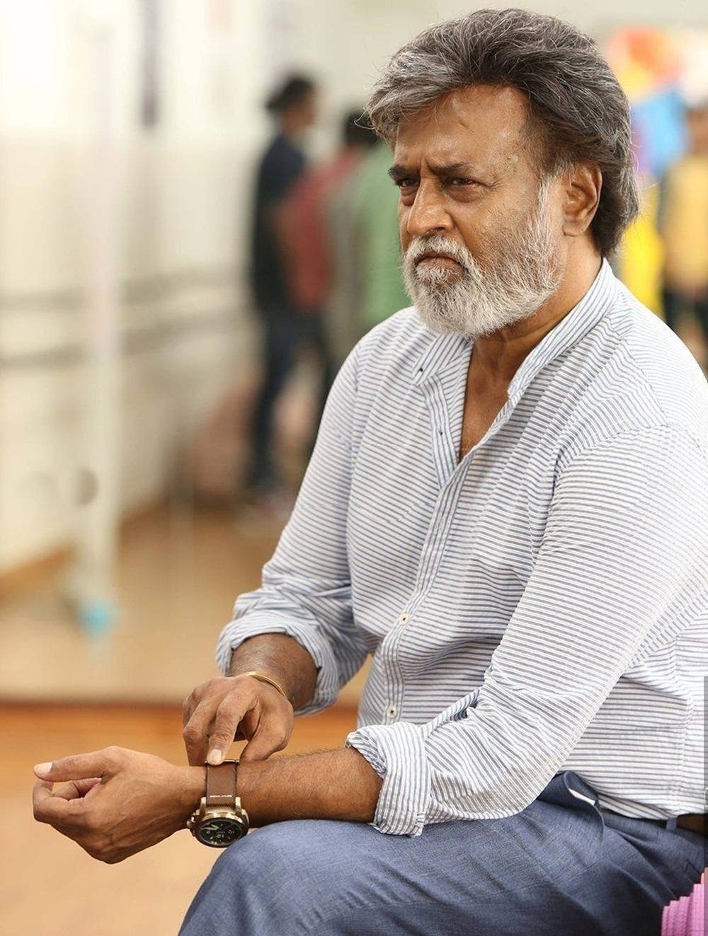 Rajinikanth, gray hair, beard, HD Phone Wallpaper