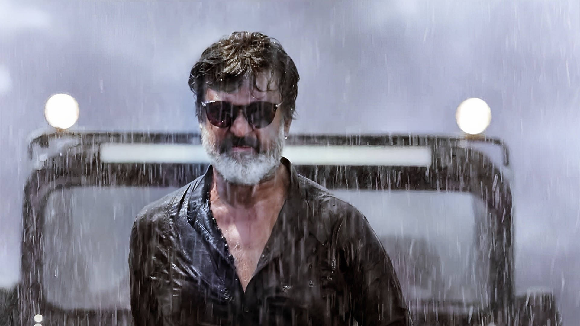 Rajinikanth, white beard, sunglasses, Full HD Desktop Wallpaper