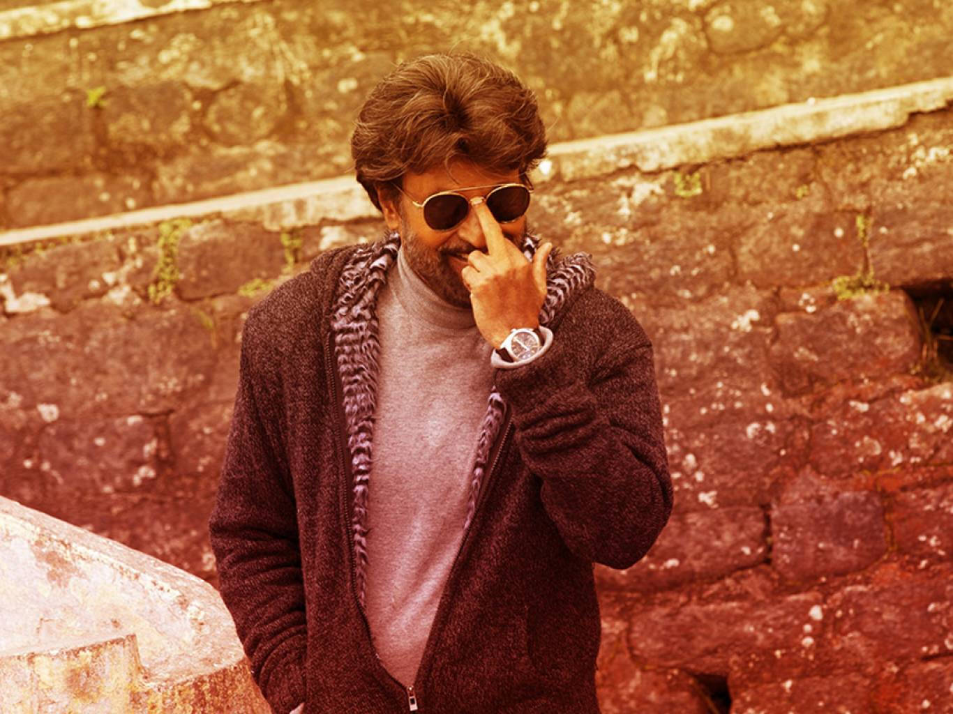 Rajinikanth, sunglasses, textured jacket, HD Desktop Wallpaper