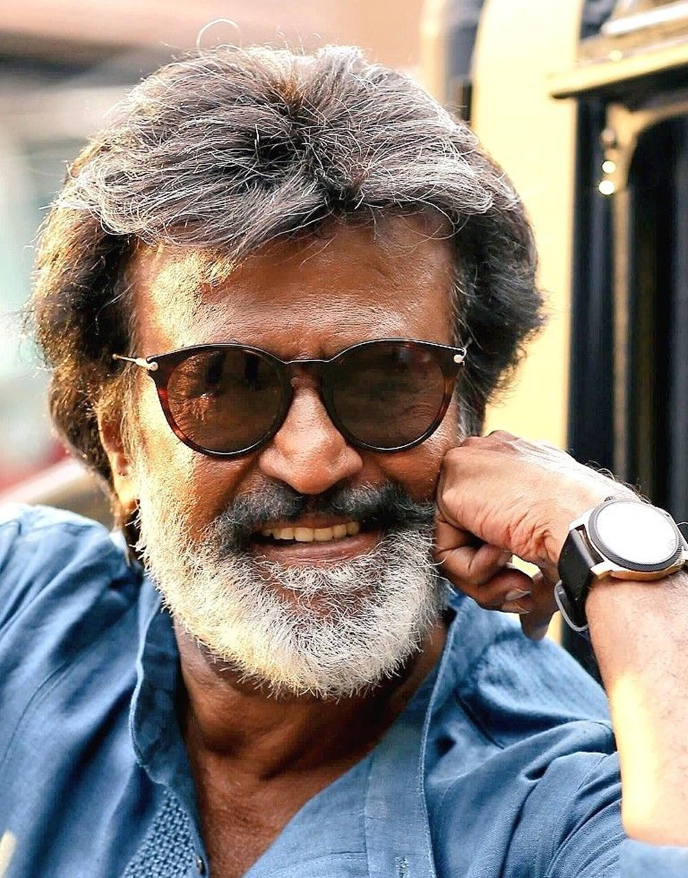 Rajinikanth, gray hair, gray beard, SD Phone Wallpaper