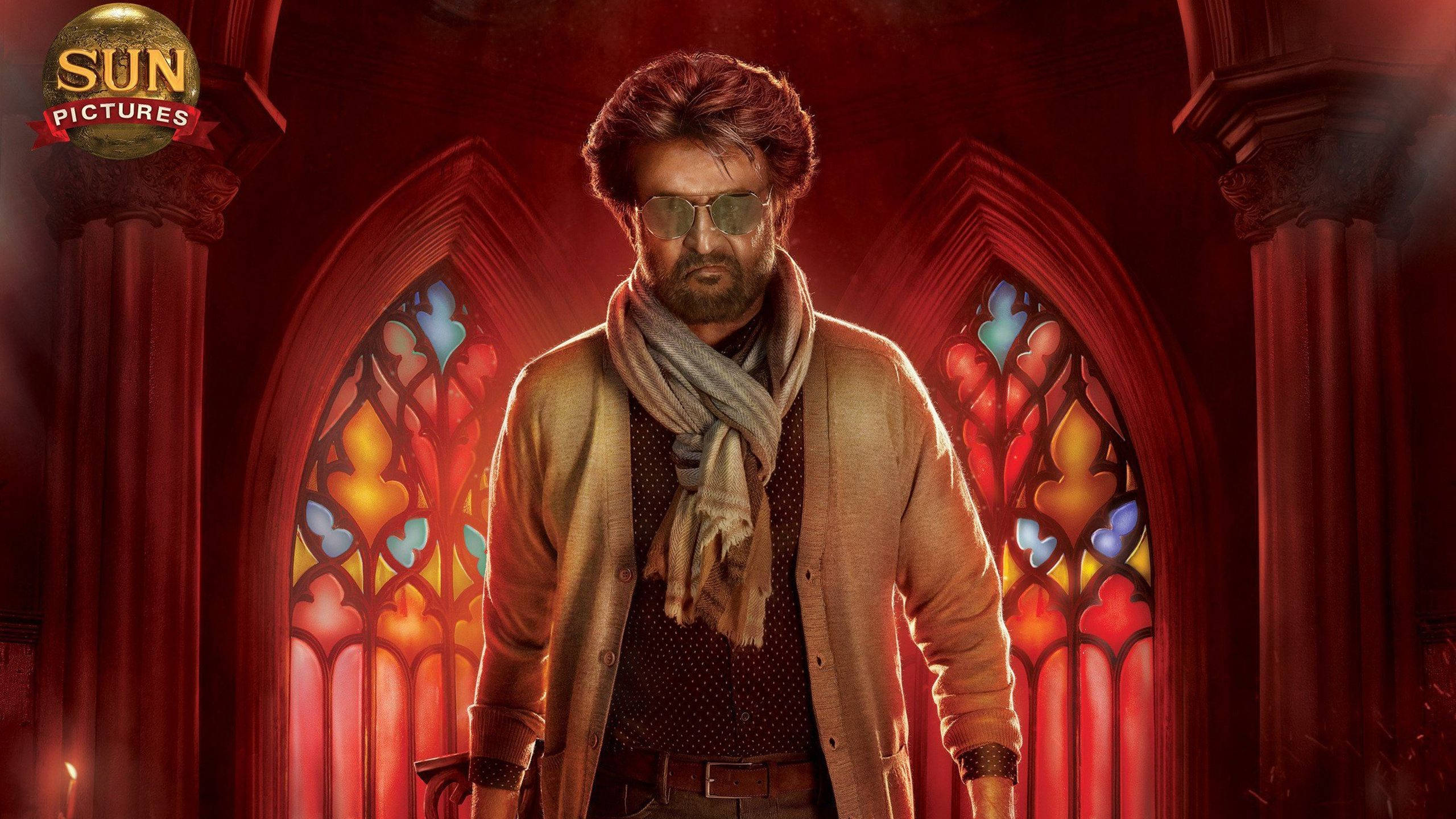 Rajinikanth, church, stained glass windows, 2K Desktop Wallpaper