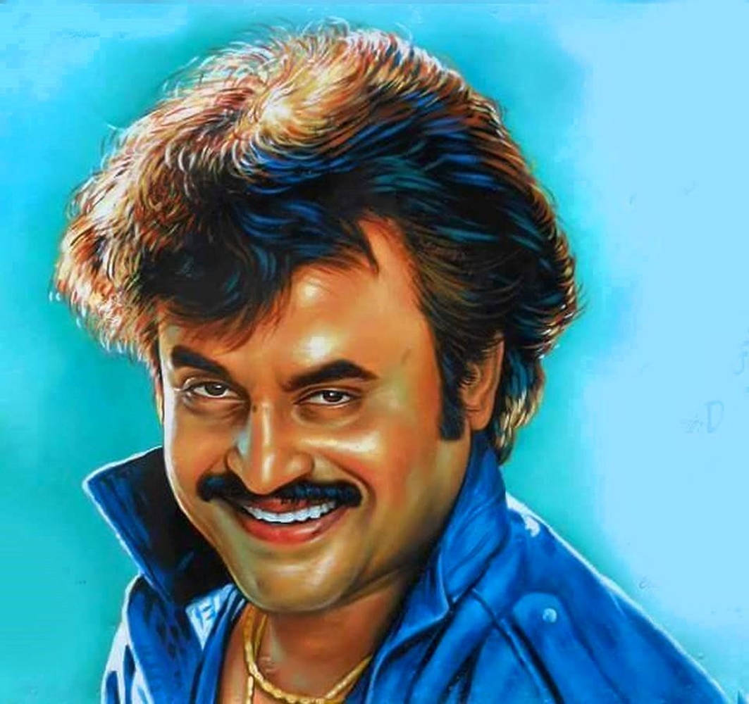 Rajinikanth, smiling man, mustache, SD Desktop Wallpaper