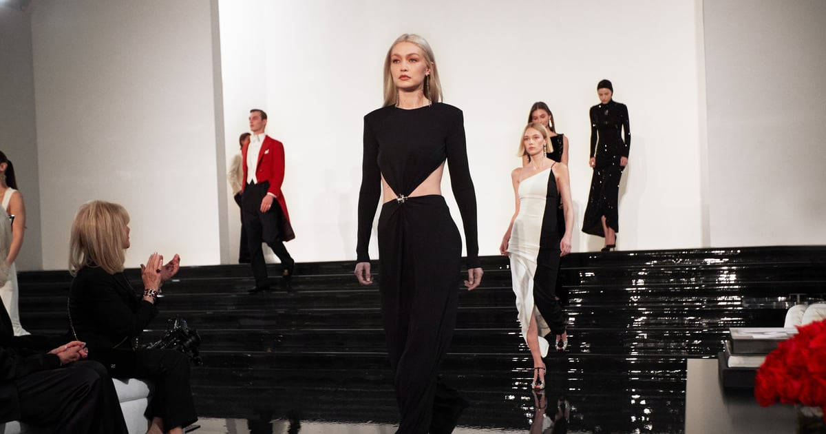 Ralph Lauren Corporation, blonde model, black cutout dress, SD Desktop Wallpaper