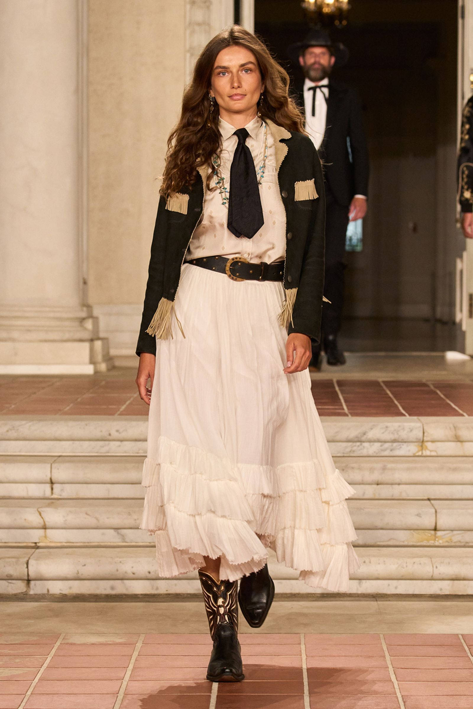Ralph Lauren Corporation, white dress, black jacket, Full HD Phone Wallpaper