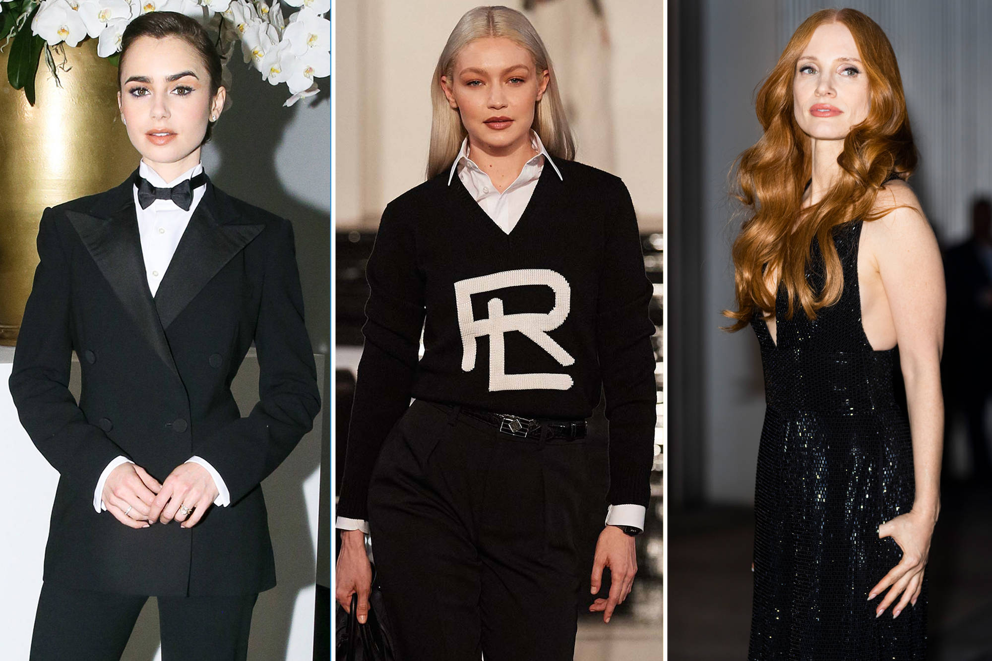 Ralph Lauren Corporation, female models, black formal wear, Full HD Desktop Wallpaper