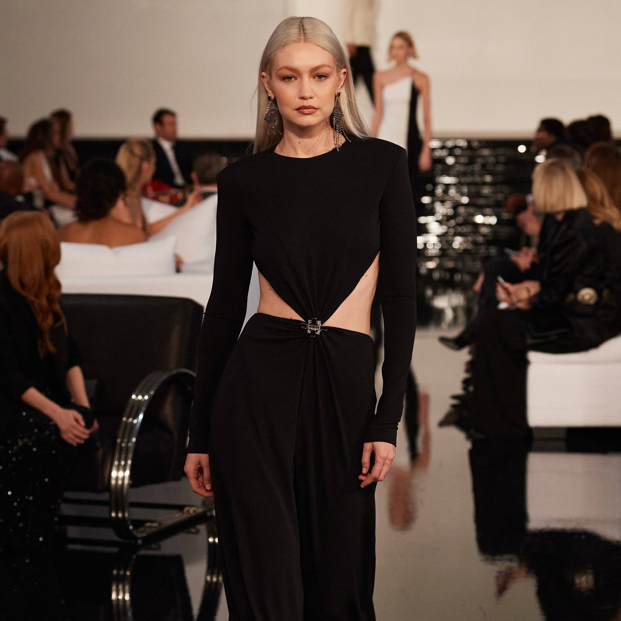 Ralph Lauren Corporation, platinum hair, glossy runway, Full HD Desktop Wallpaper