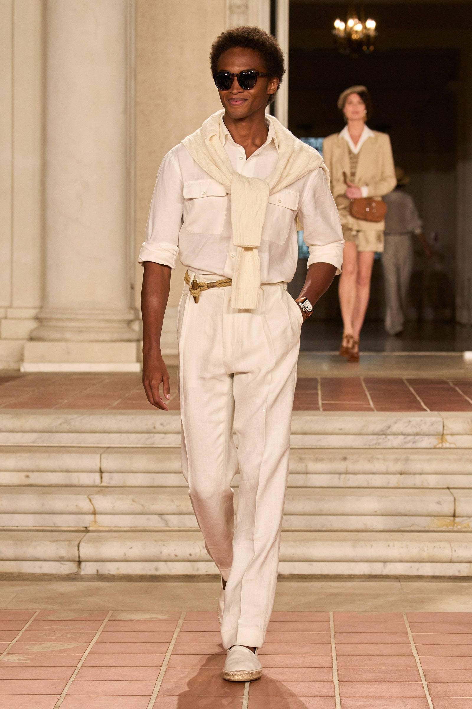 Ralph Lauren Corporation, white pants, sunglasses, Full HD Phone Wallpaper