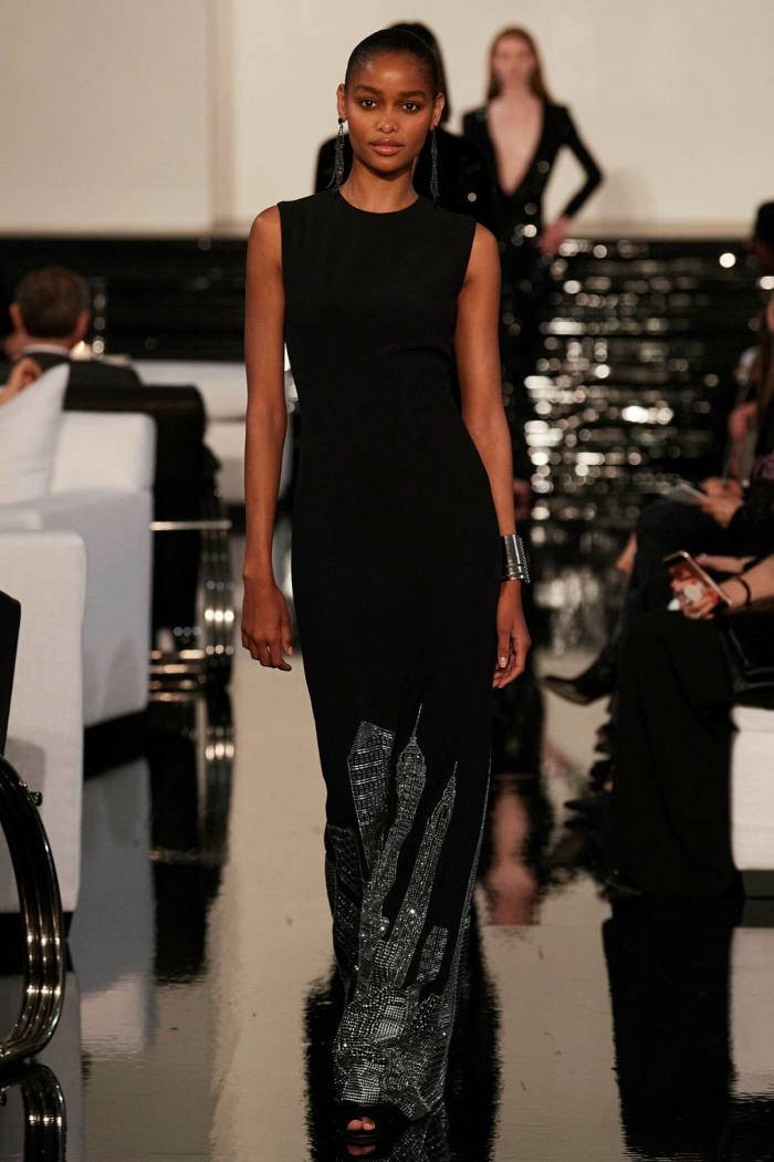 Ralph Lauren Corporation, serious model, black dress, SD Phone Wallpaper
