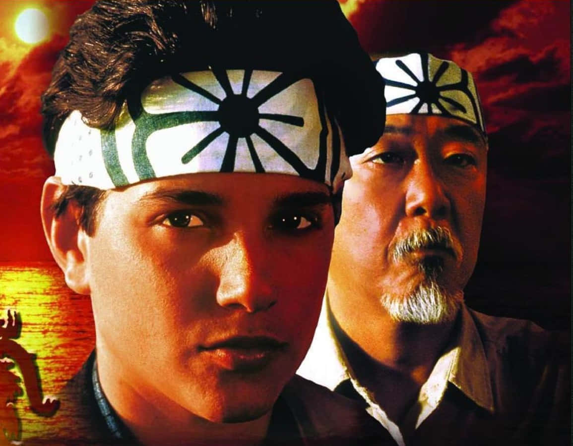 Ralph Macchio, fiery sunset sky, patterned headbands, SD Desktop Wallpaper