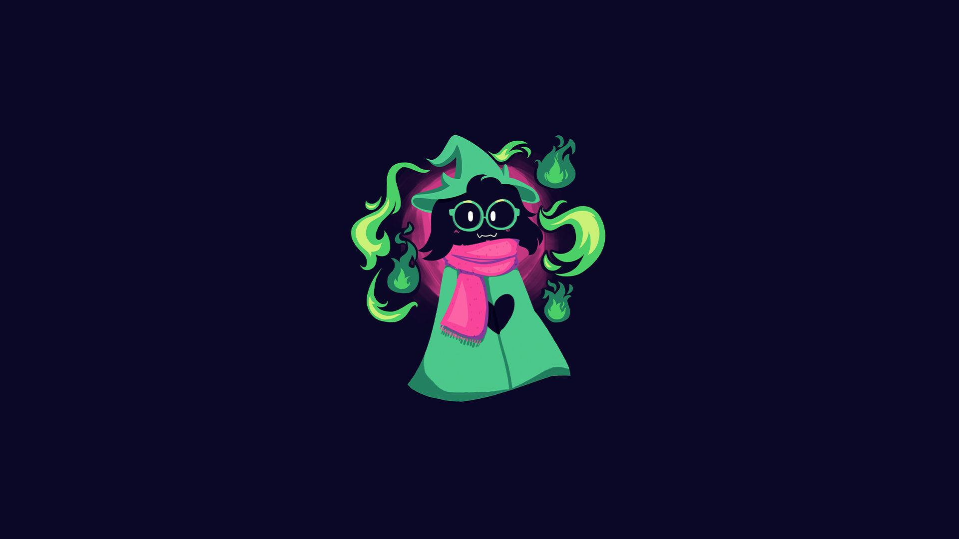 Ralsei, green hair, pink scarf, Full HD Desktop Wallpaper