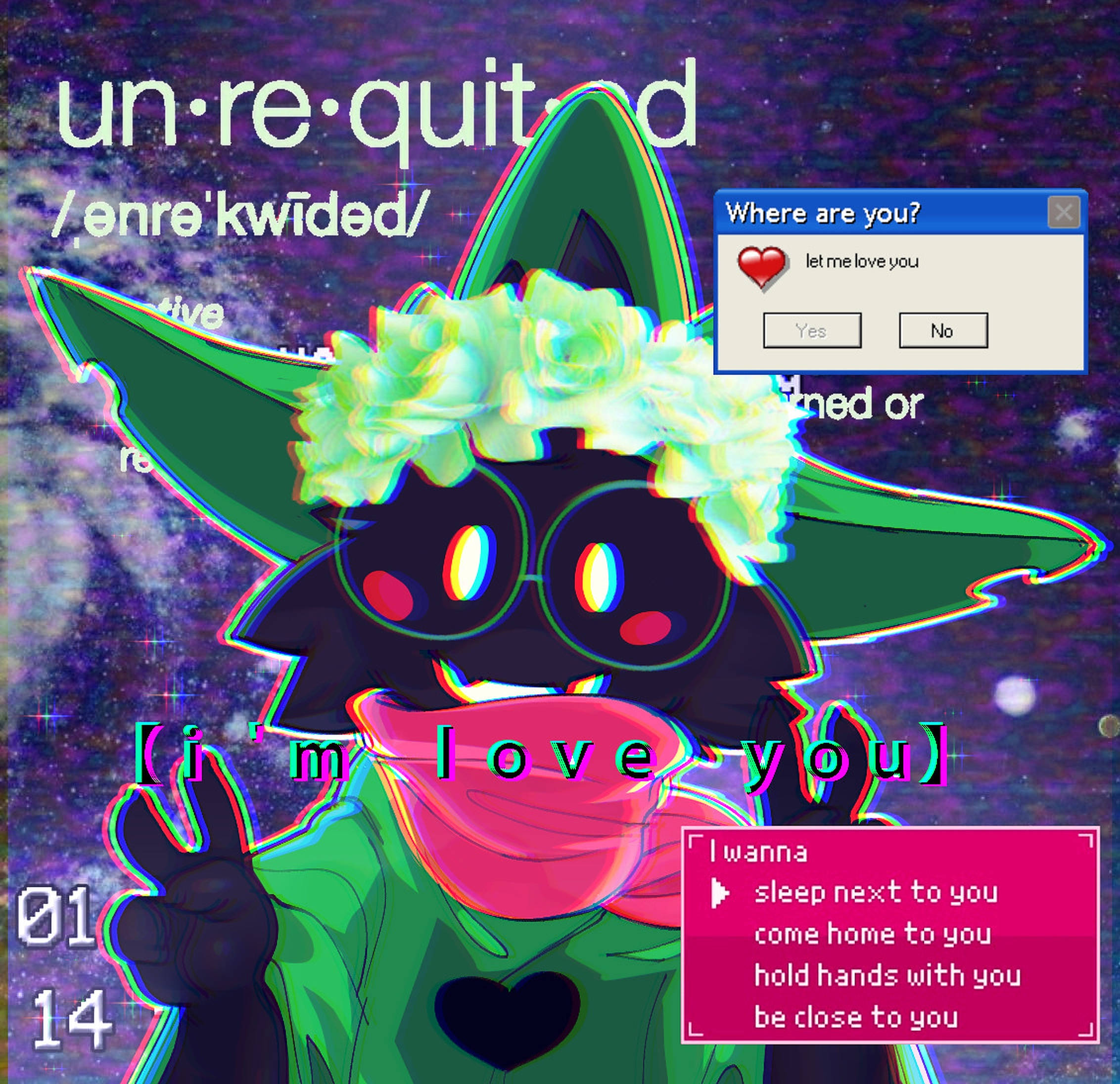 Ralsei, peace sign, green ears, Full HD Desktop Wallpaper