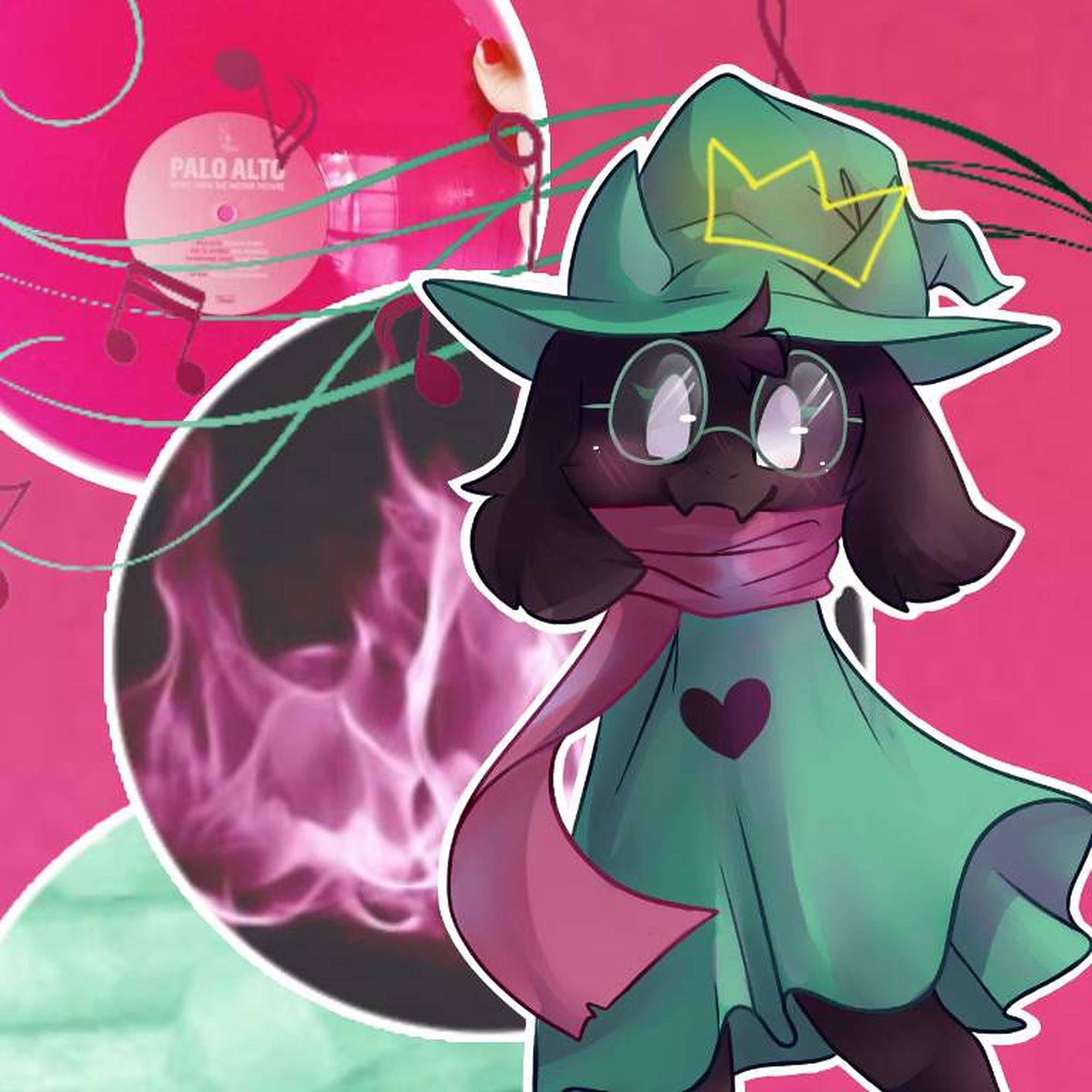 Ralsei, pink poster, green hat, Full HD Desktop Wallpaper
