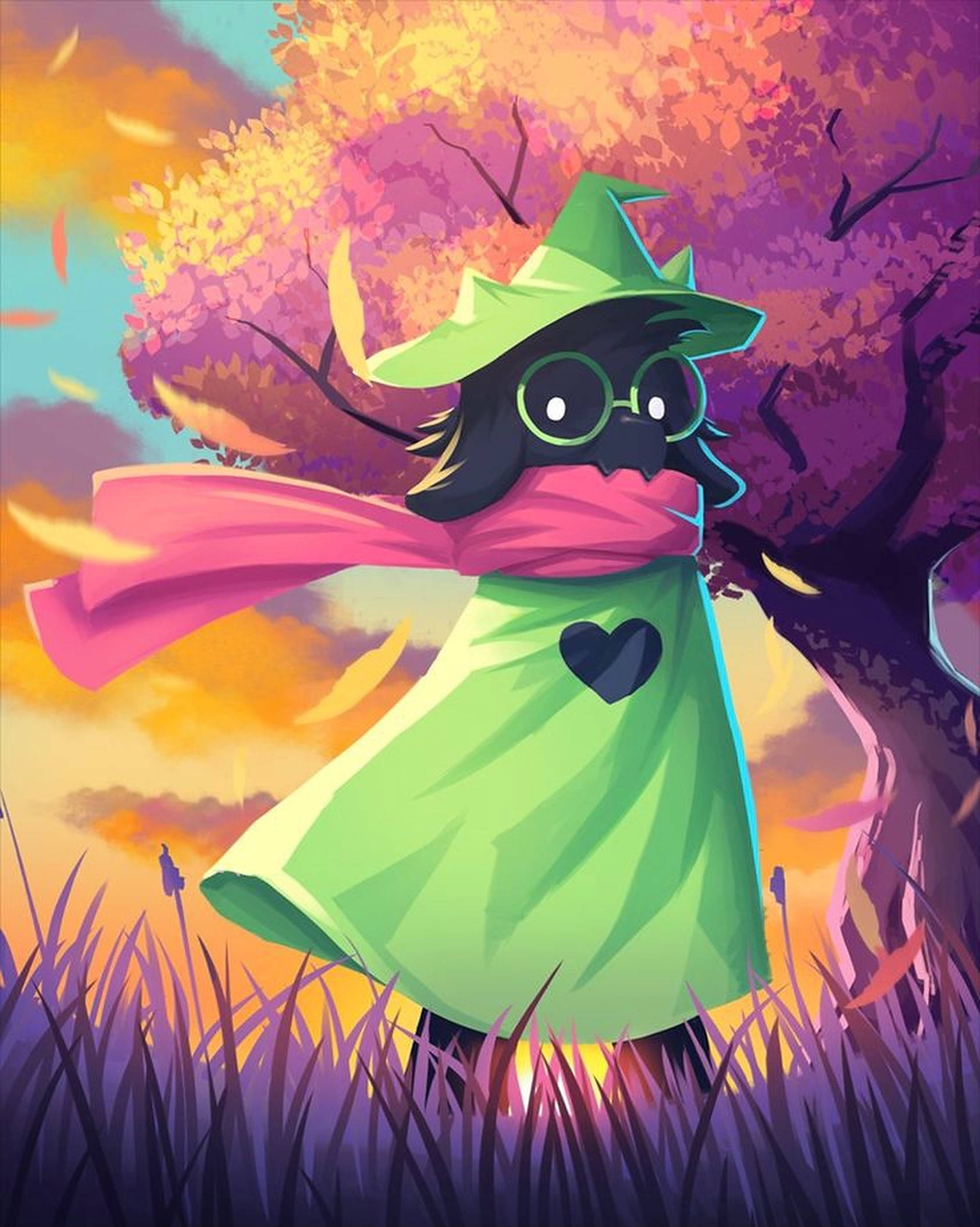 Ralsei, green hat, cloak, Full HD Phone Wallpaper