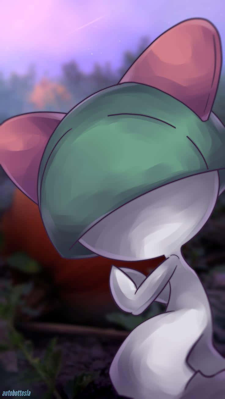 Ralts, praying position, green cap, HD Phone Wallpaper