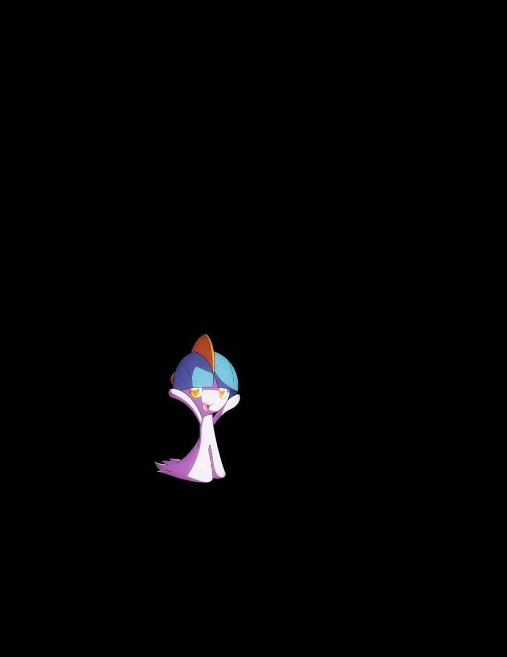 Ralts, purple, blue and orange hat, HD Phone Wallpaper